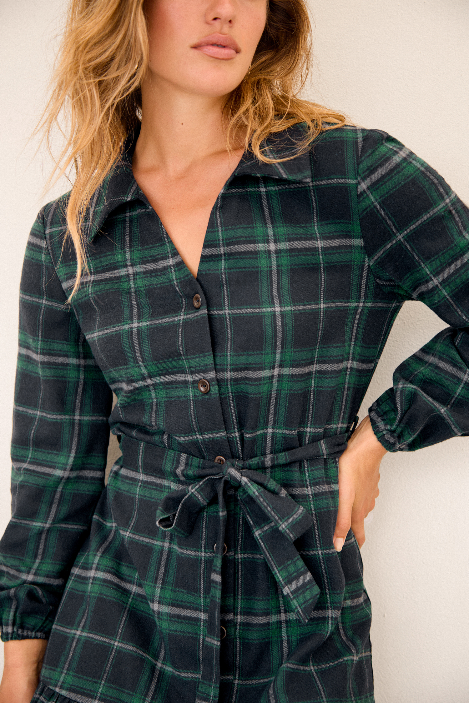 Up to Something Plaid Midi Dress
