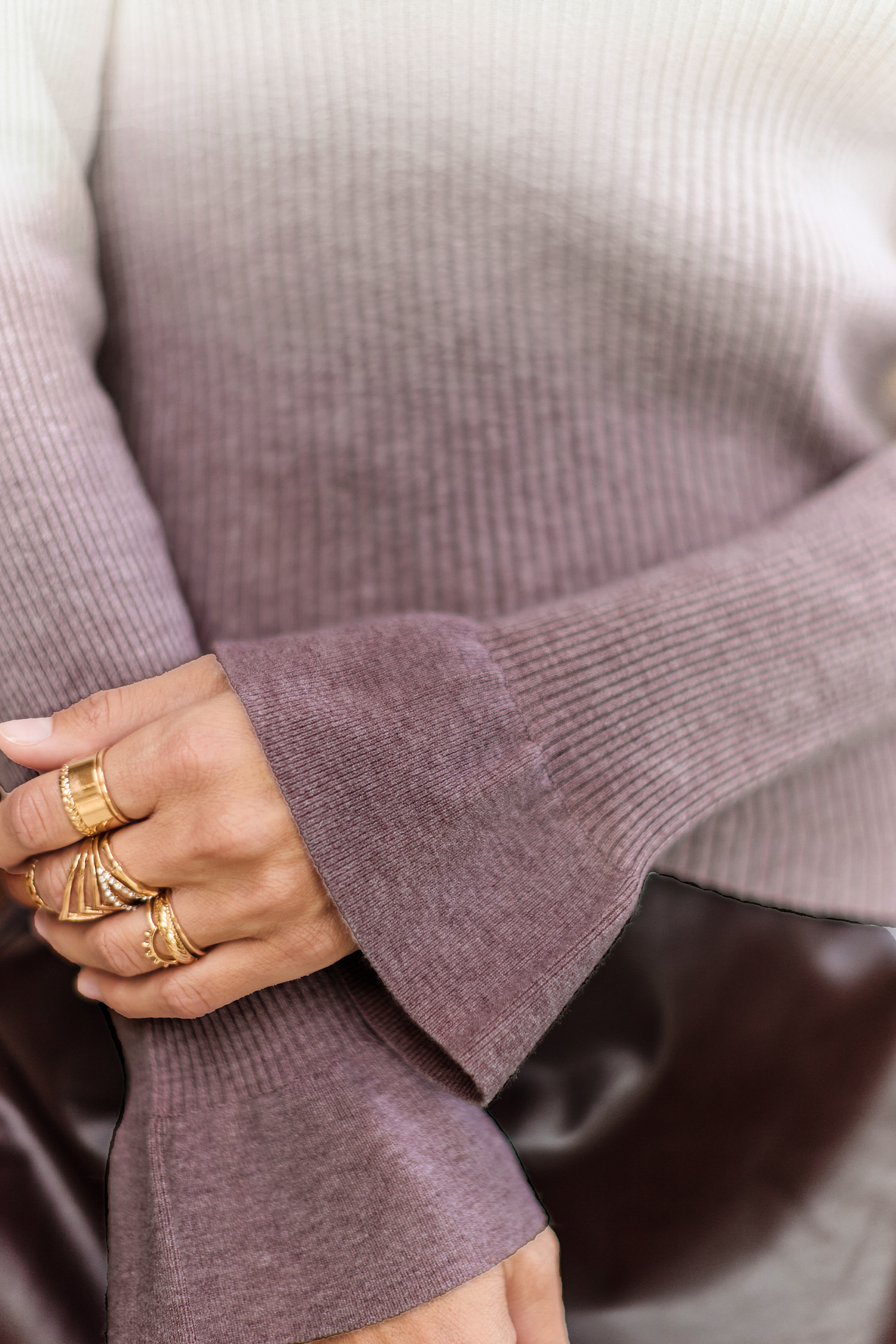 Ombré Asymmetrischer Pullover
