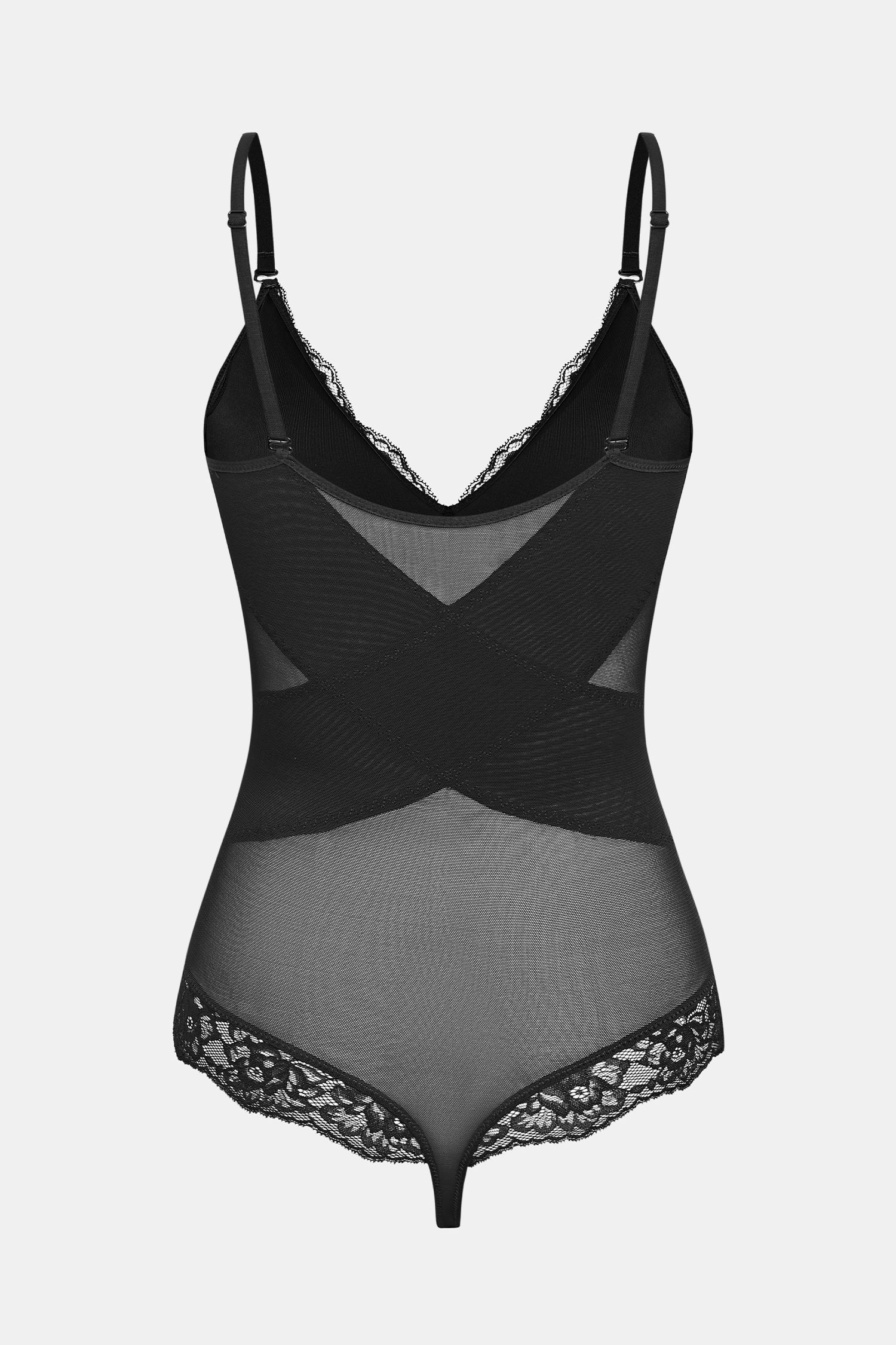 Modern Romantic Black Shapewear Bodysuit