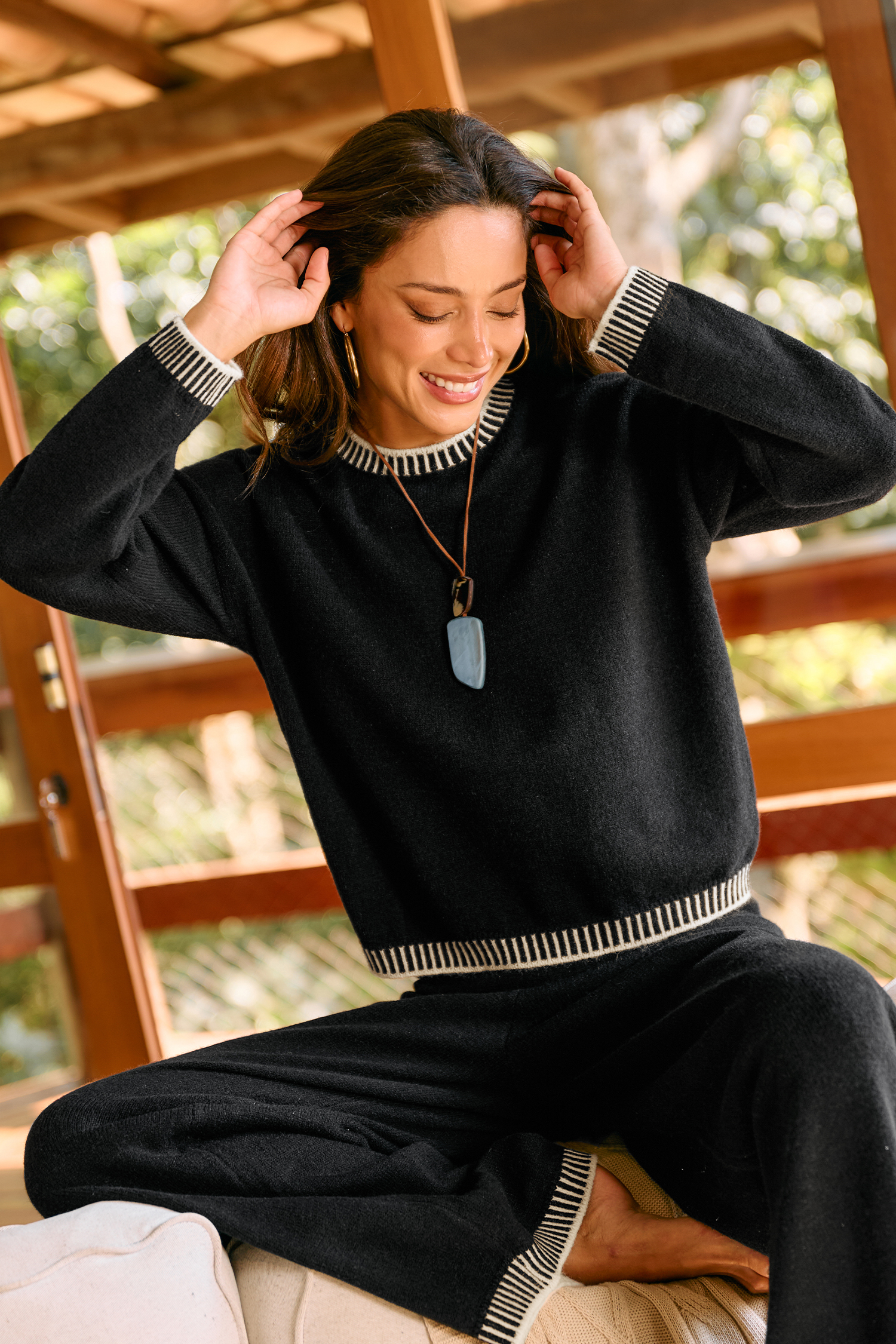 Weekend Mode Black Sweater