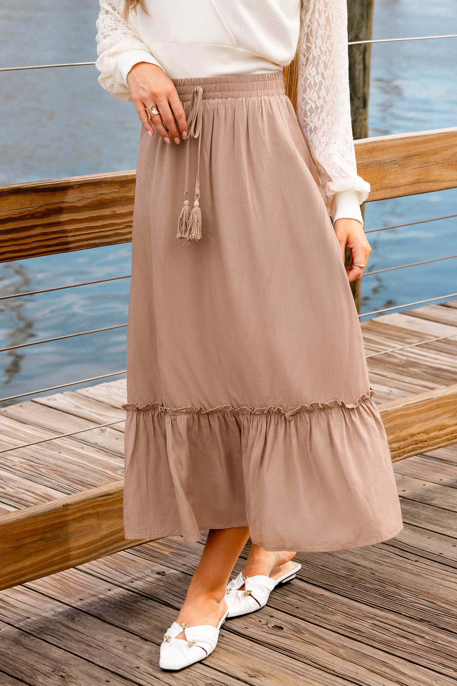 Dried Rose Pink Maxi Skirt
