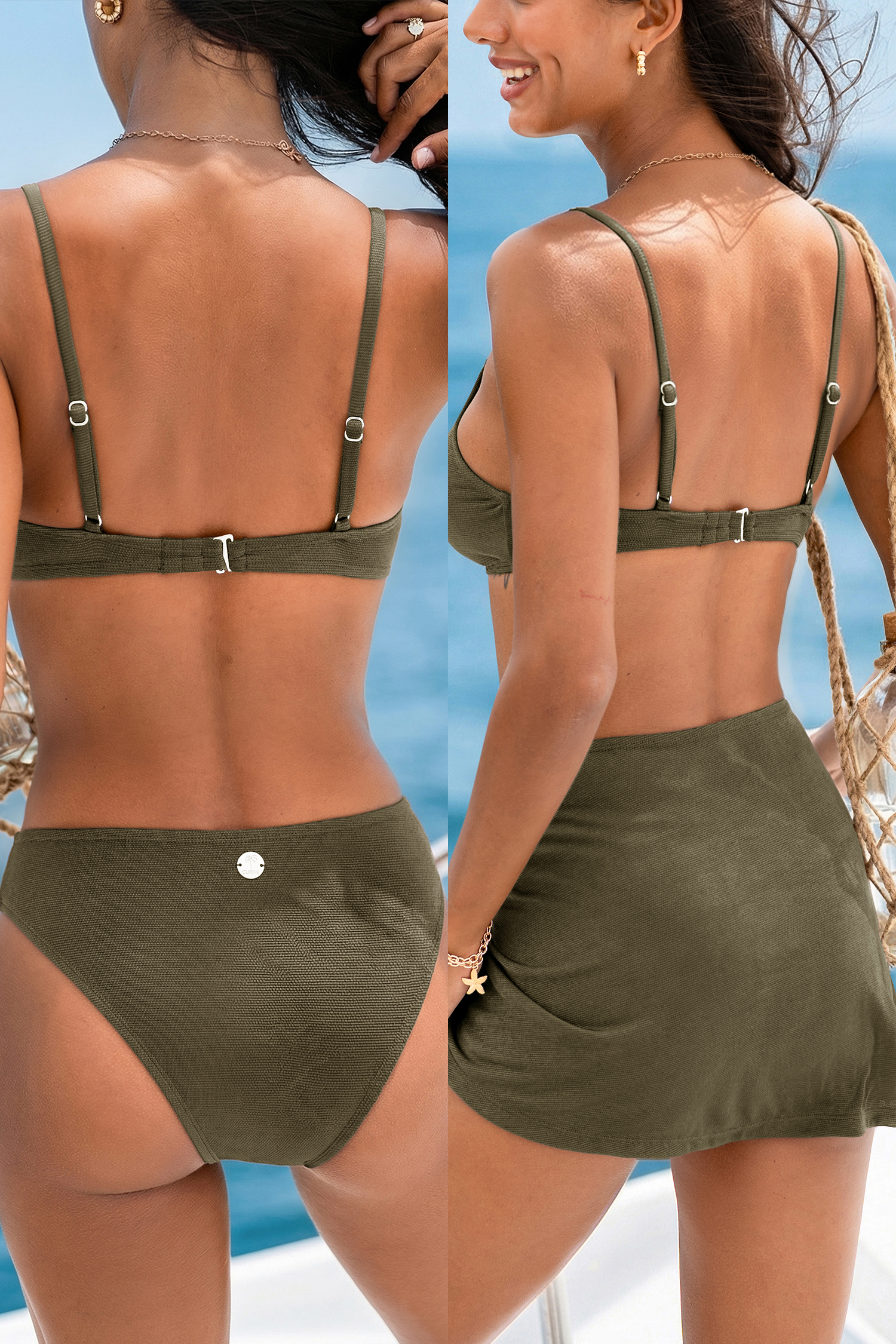 Tiger Lilly Green 3-częściowy komplet bikini