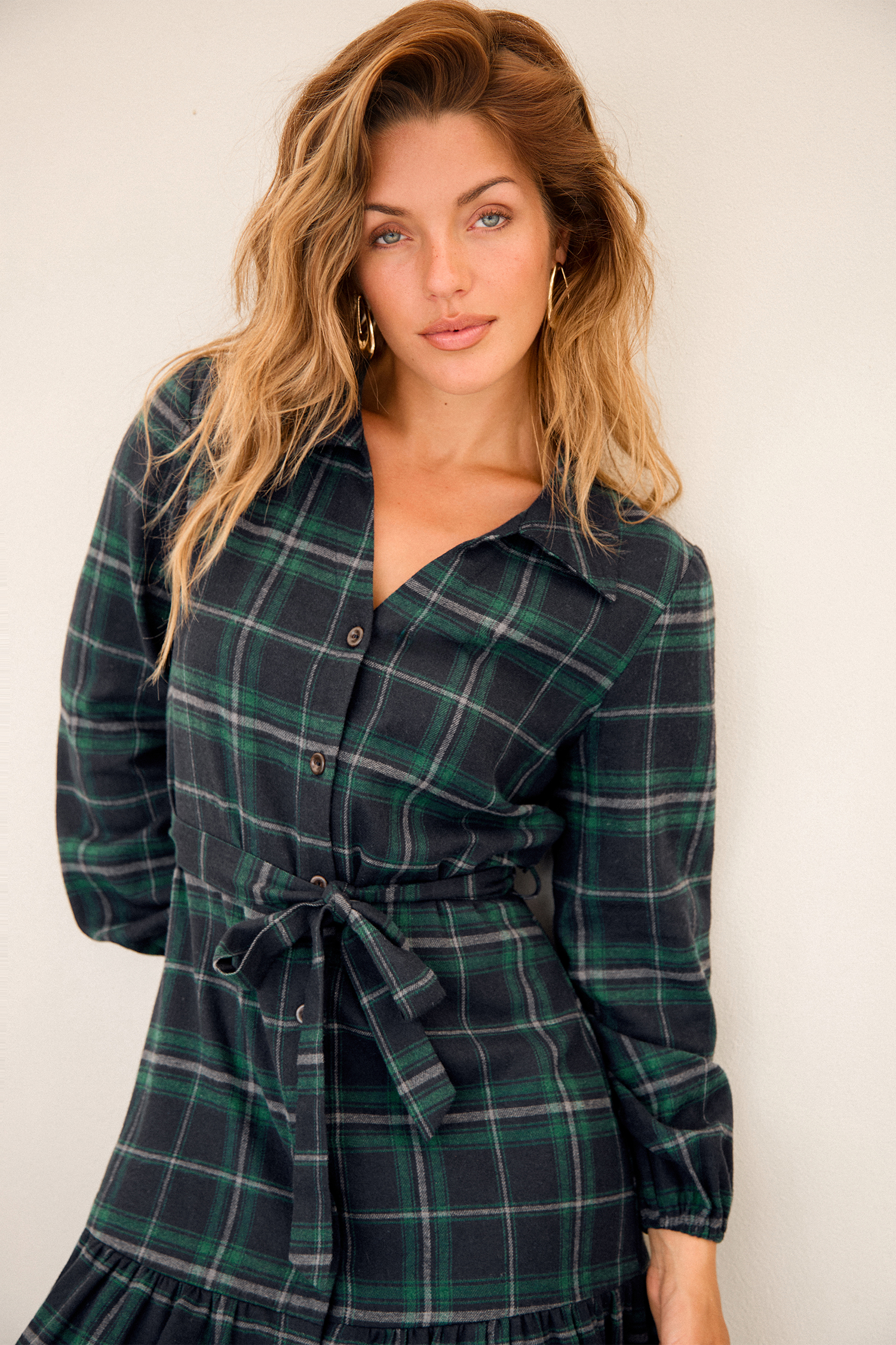Up to Something Plaid Midi Dress