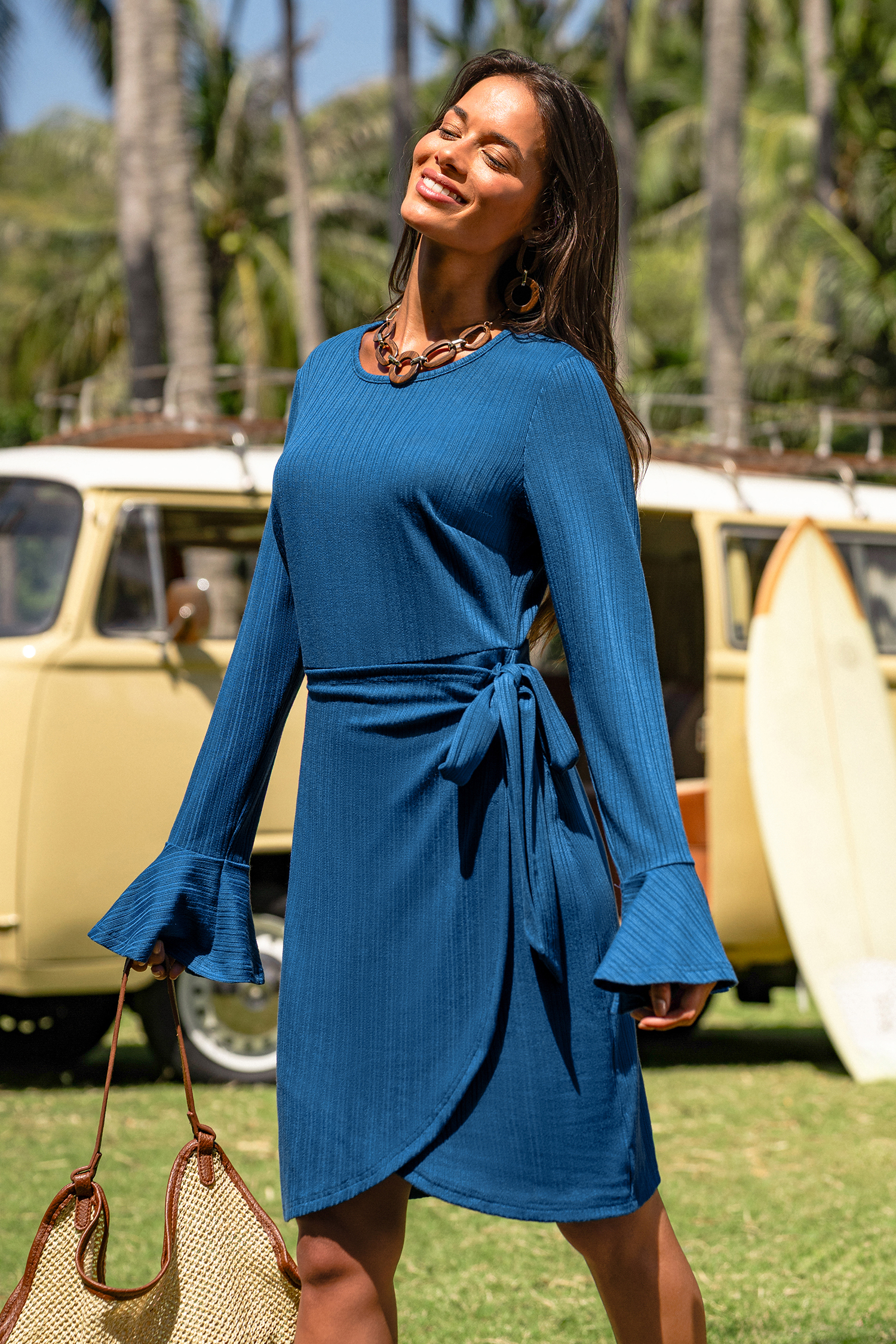 On the Guest List Blue Mini Dress