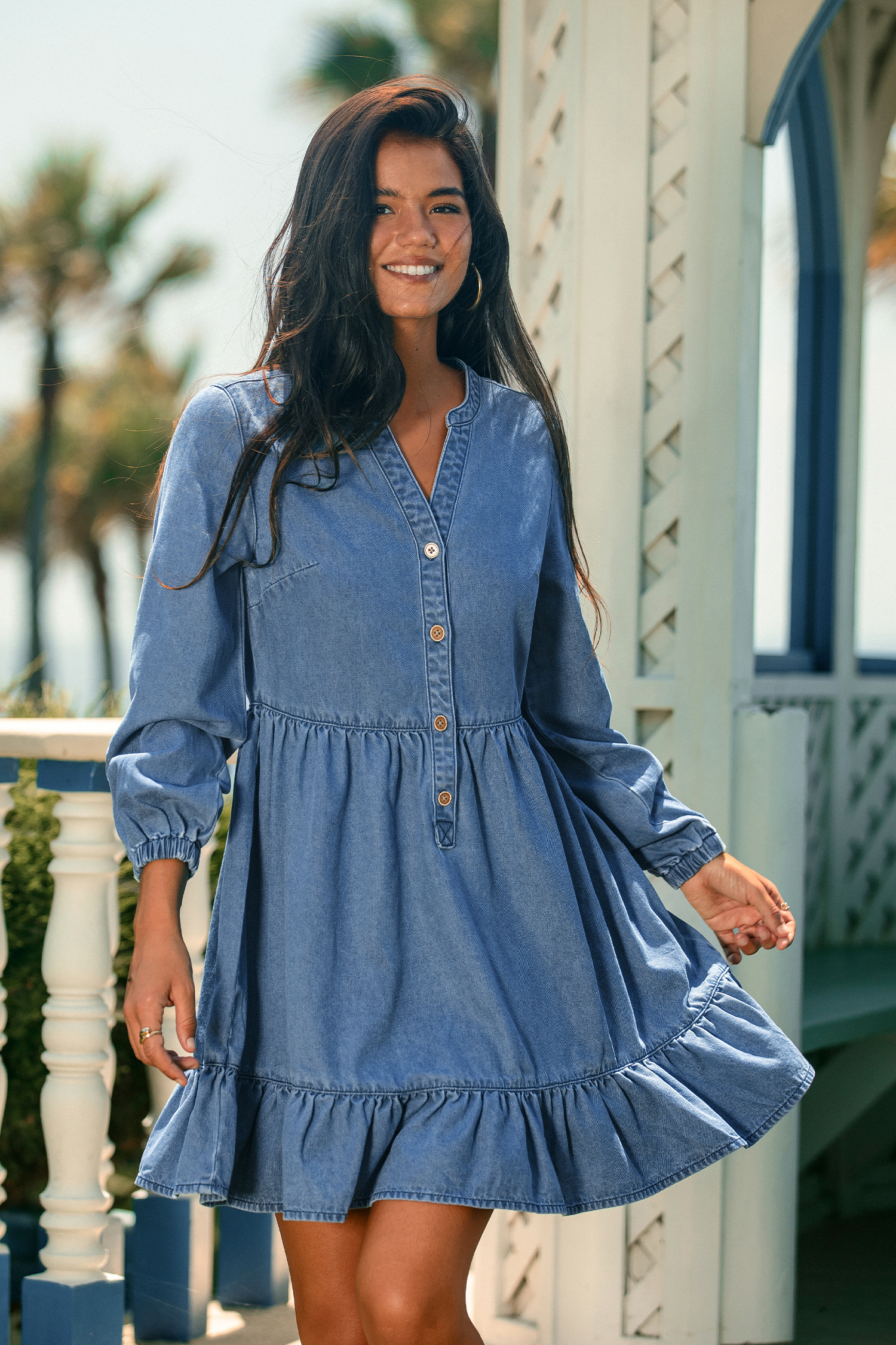 Cool Night Out Denim Mini Dress
