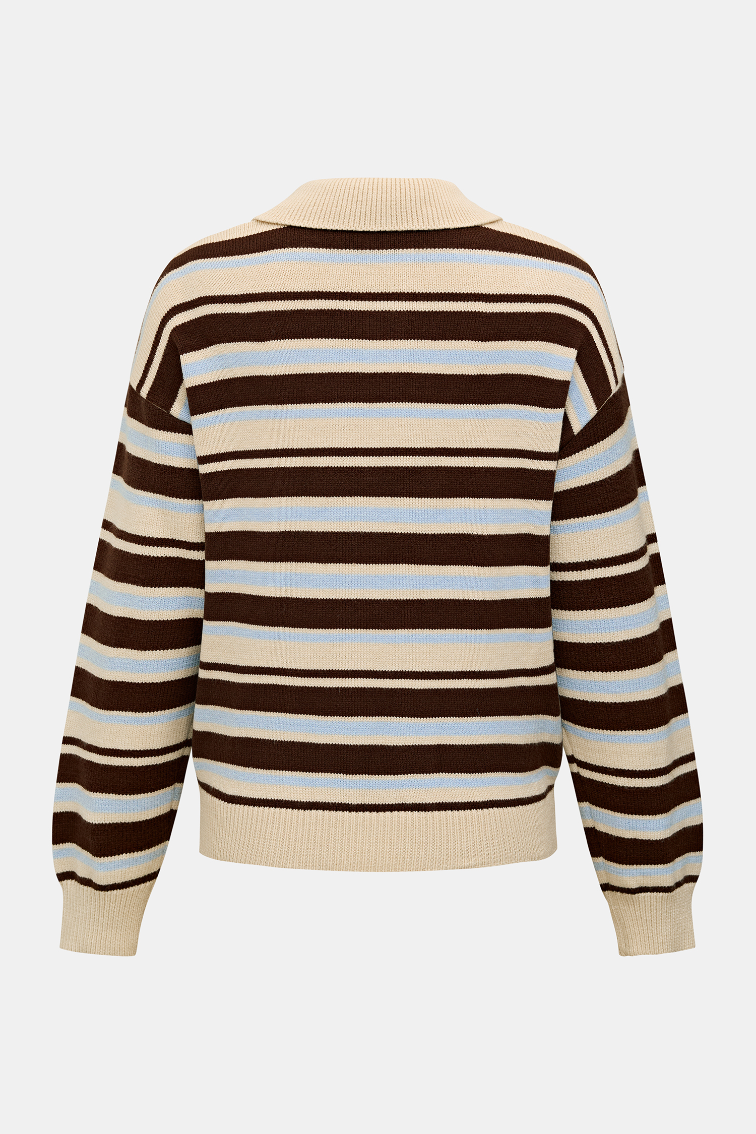 Gestreifter Langarmpullover mit Kragen