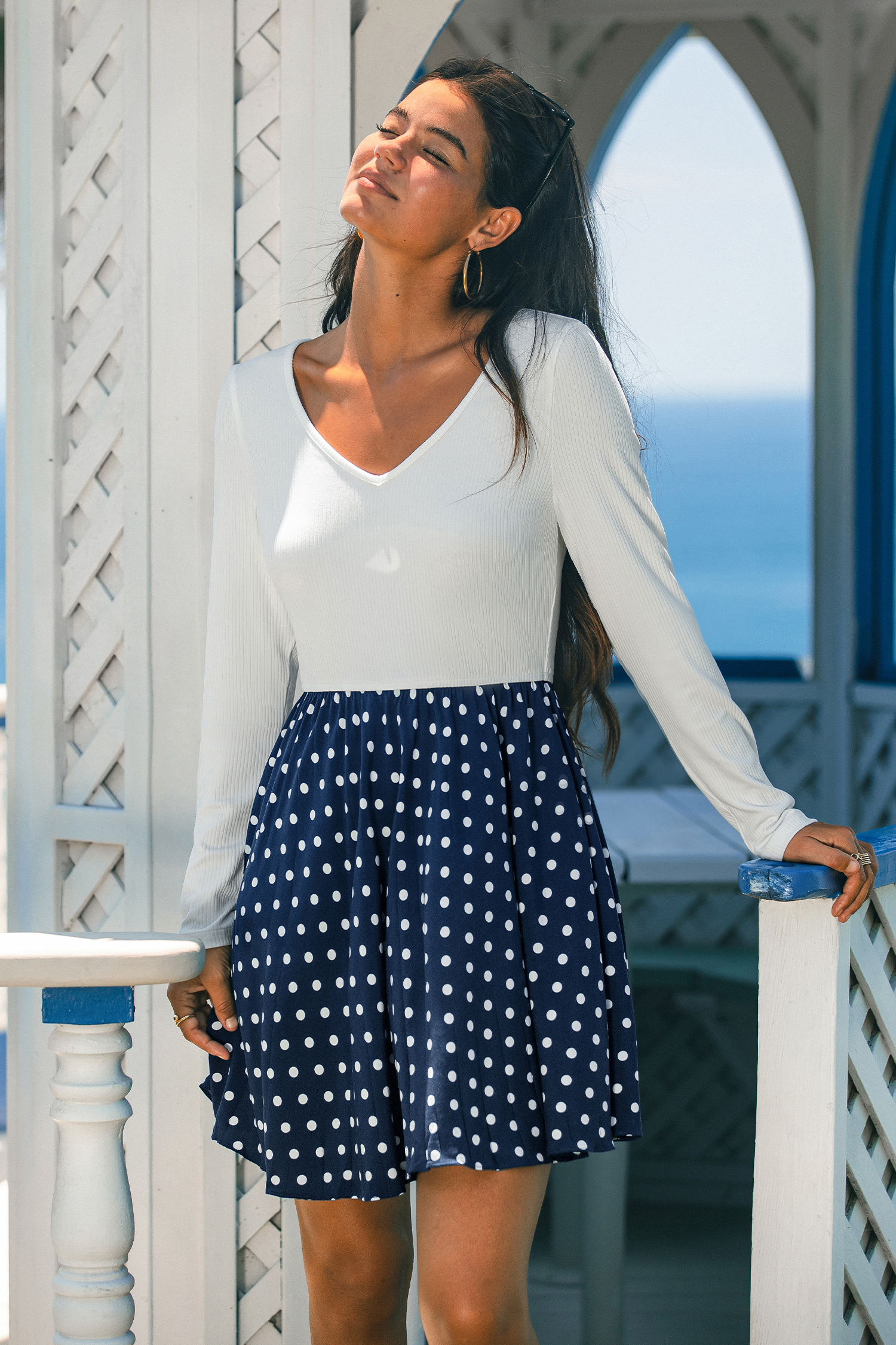 Early Dusk Polka Dot Mini Dress