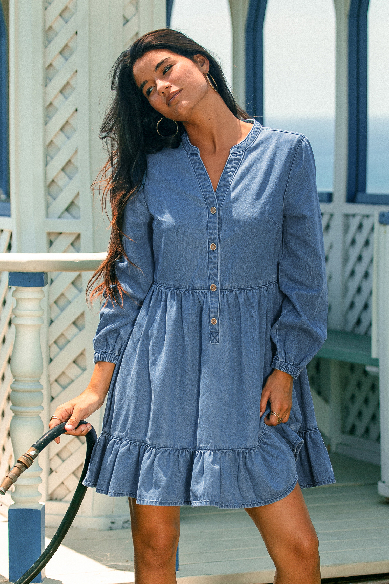 Cool Night Out Denim Mini Dress
