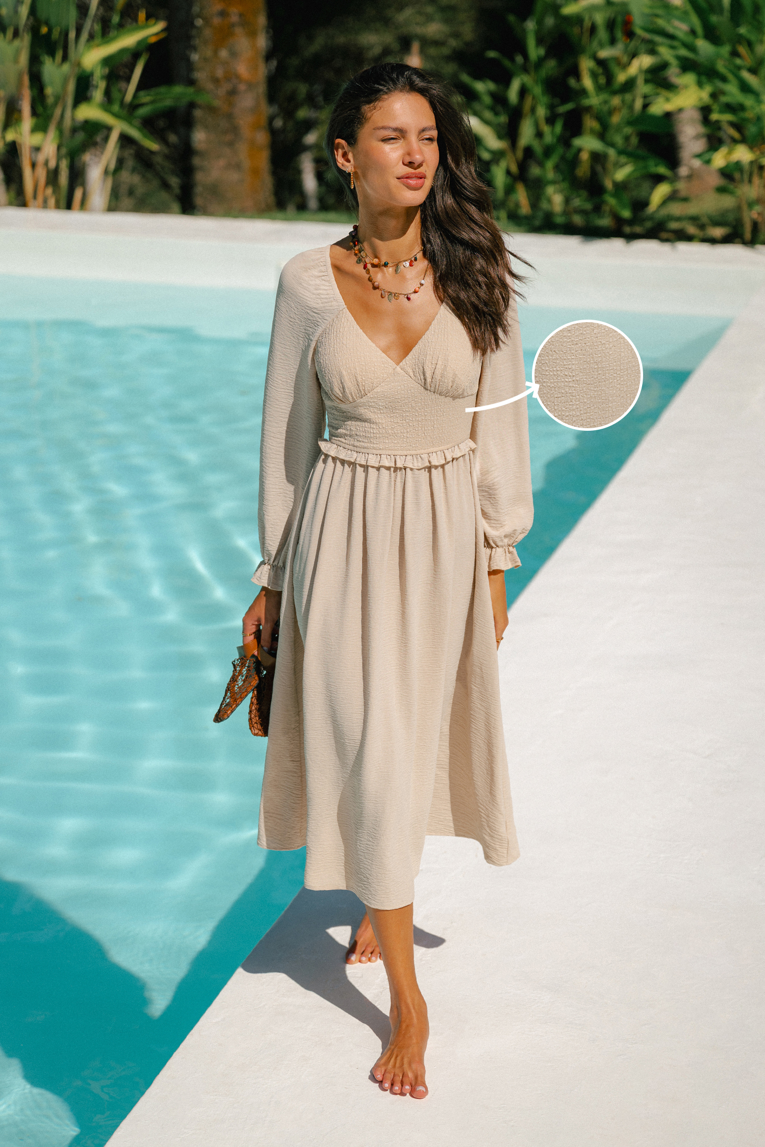 Sepia Toned Neutral Maxi Dress