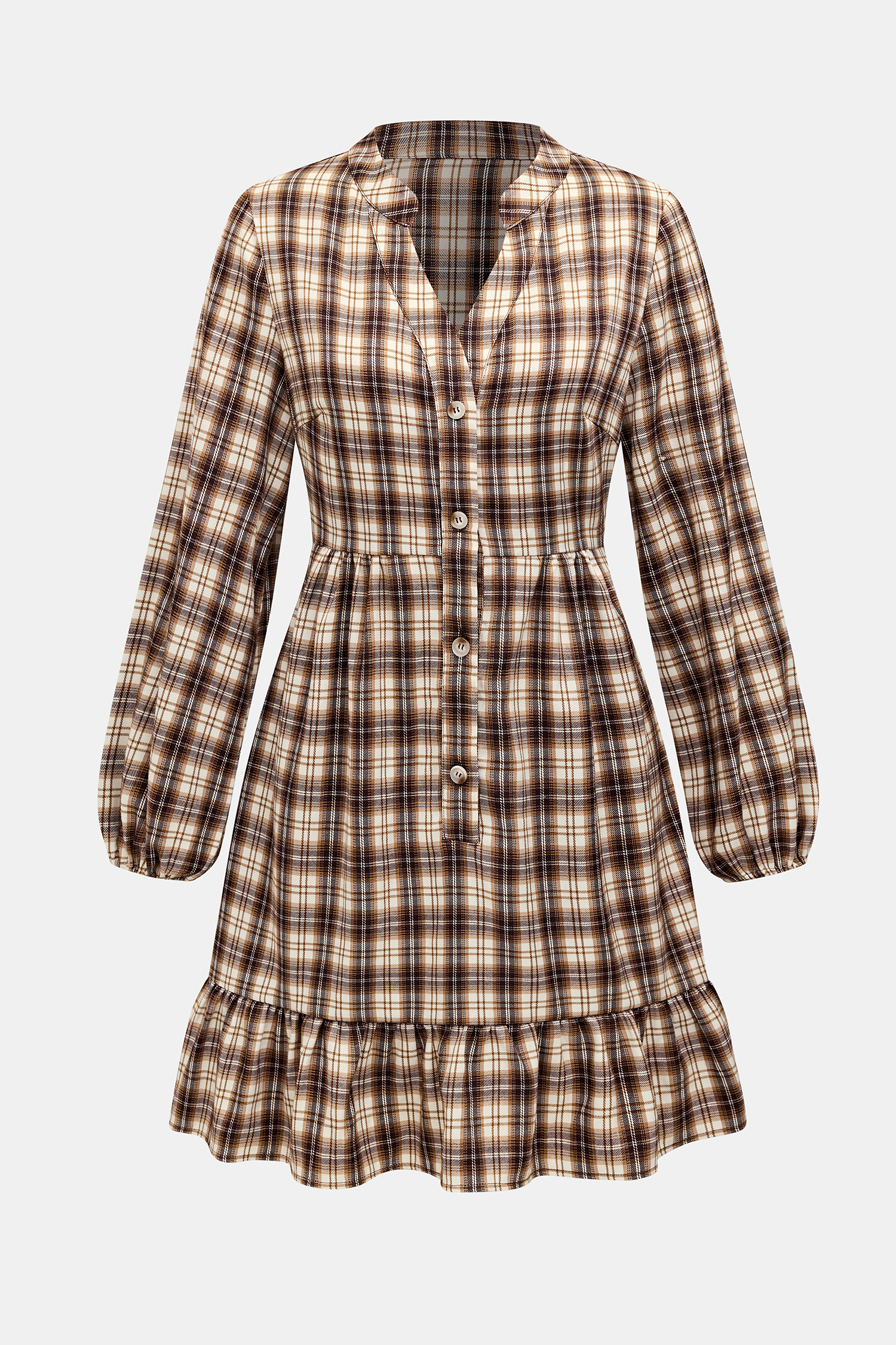 Soft Autumn Plaid Mini Dress