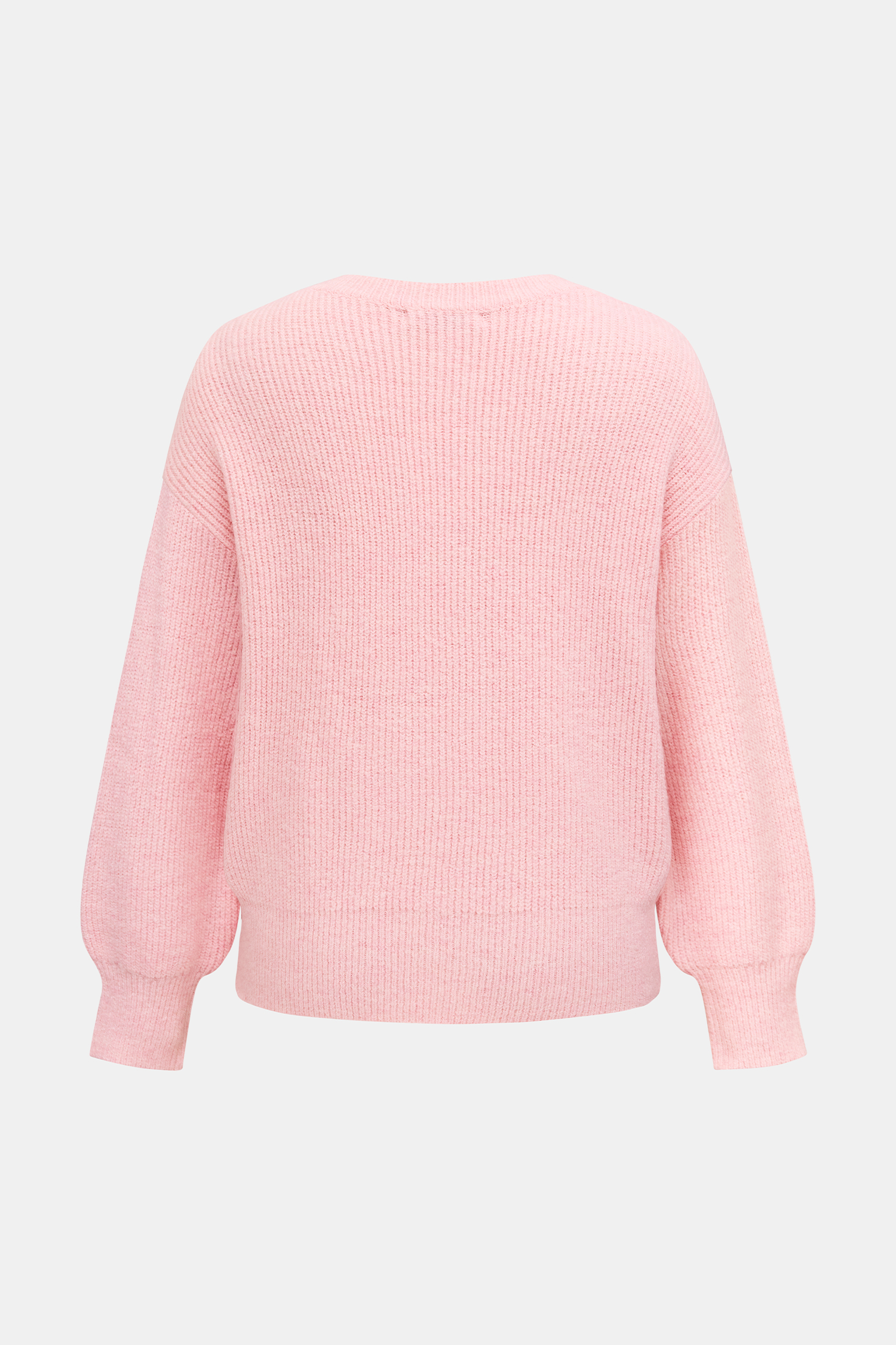 Rosa Langarmpullover mit Rundhalsausschnitt