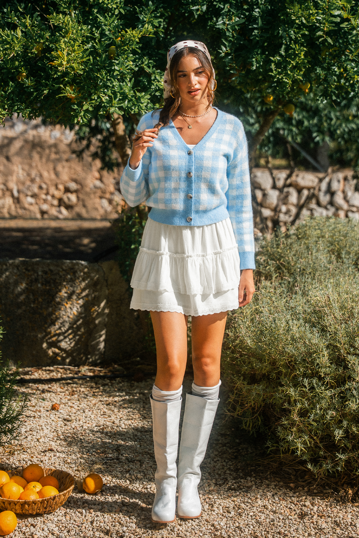 Lighthearted White Mini Skirt