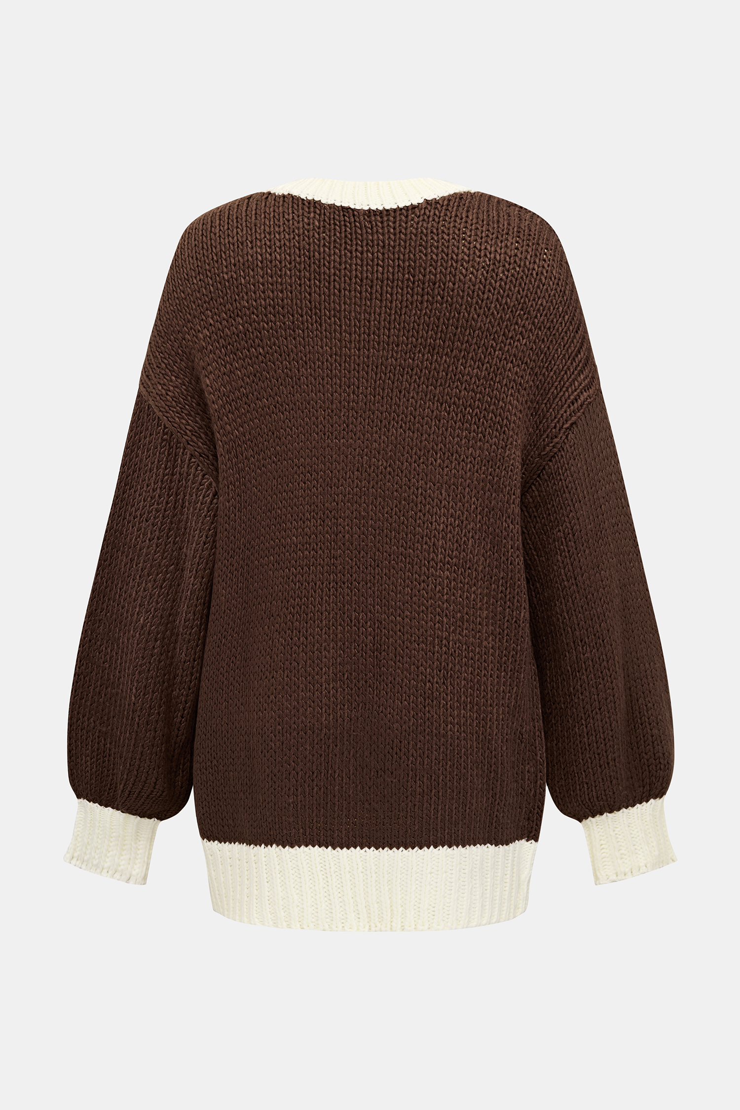 Cardigan color block color cannella chai