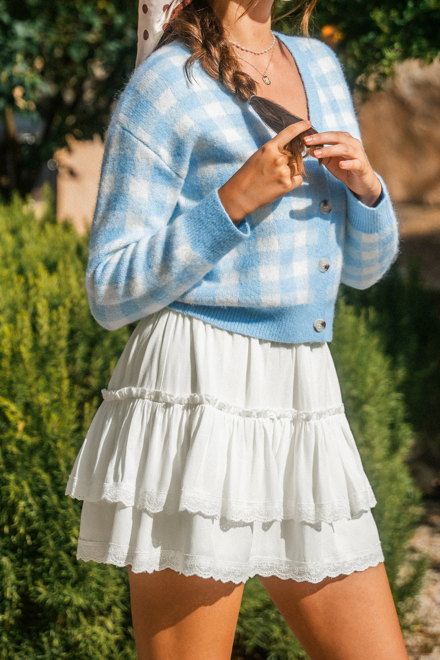 Lighthearted White Mini Skirt