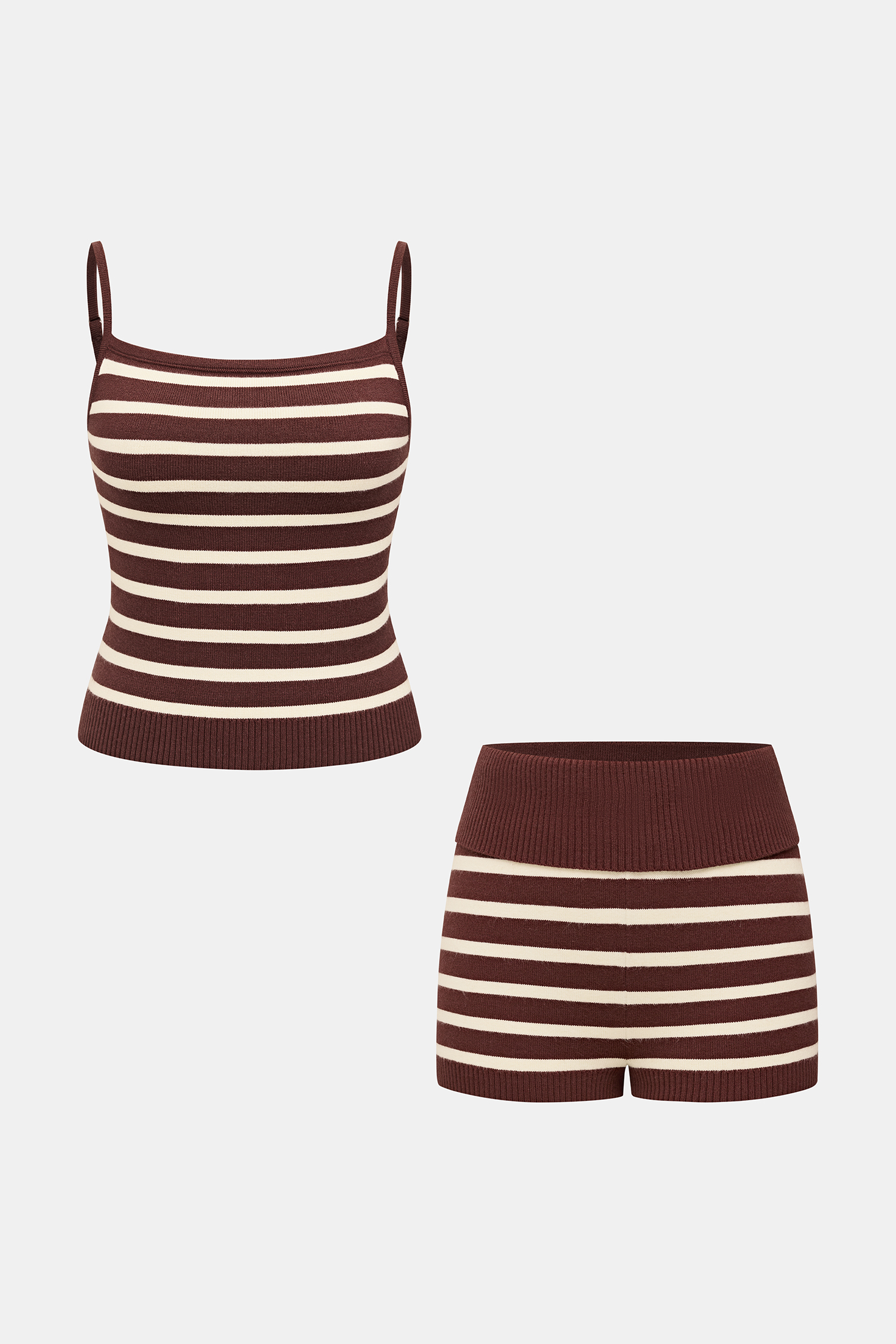 Pantaloncini a righe in maglia per rilassarsi