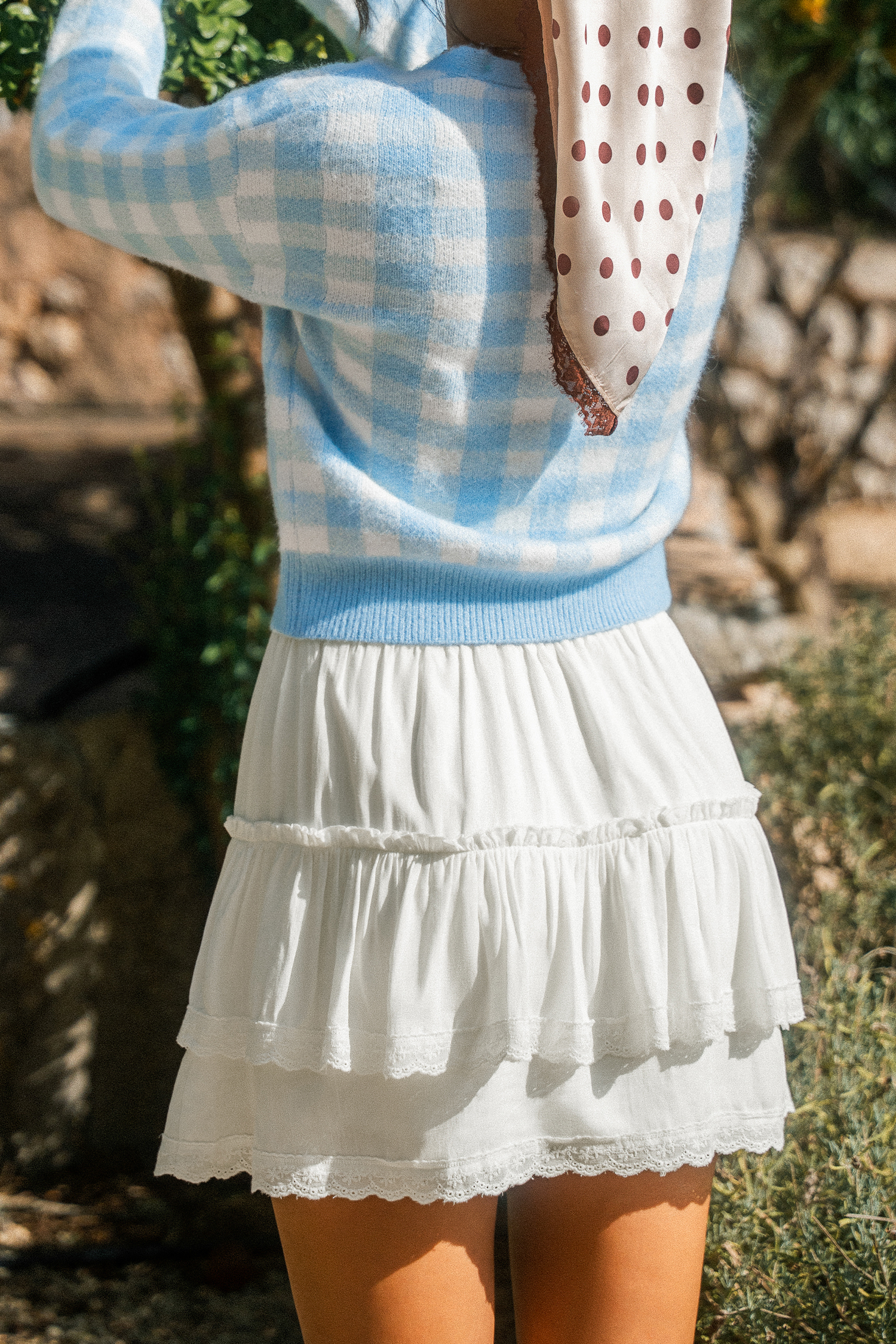 Lighthearted White Mini Skirt