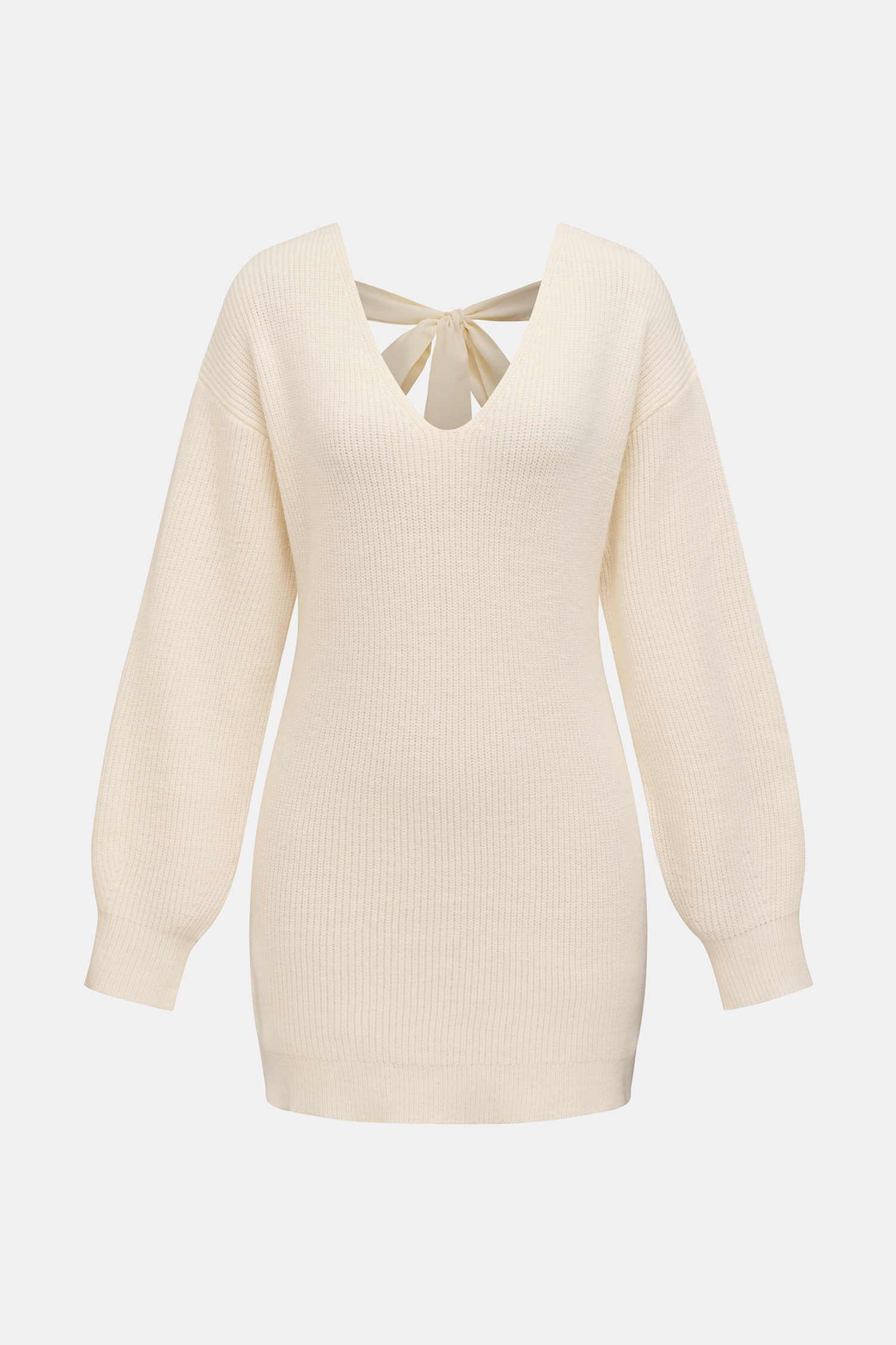 Accogliente mini abito maglione beige