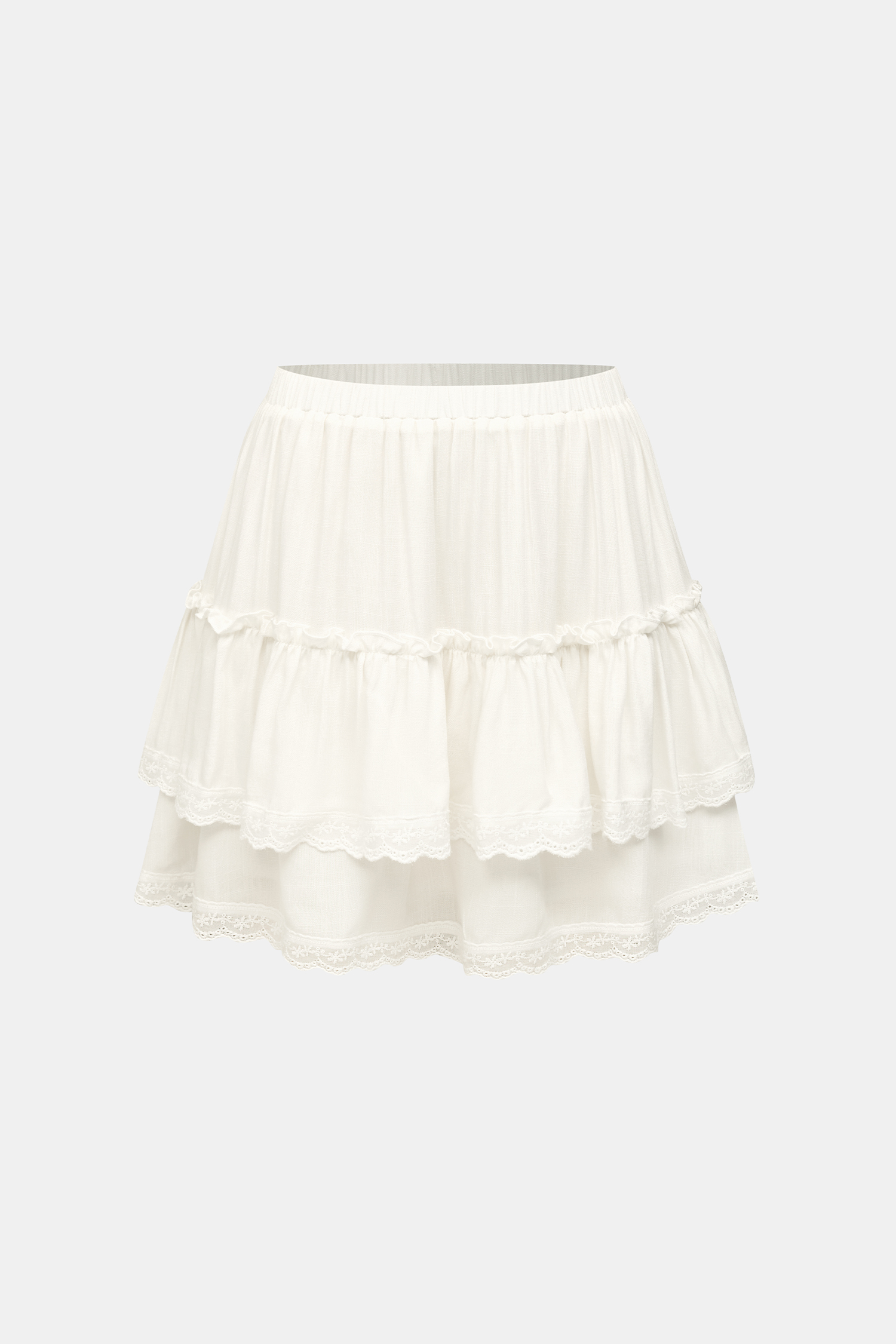 Lighthearted White Mini Skirt