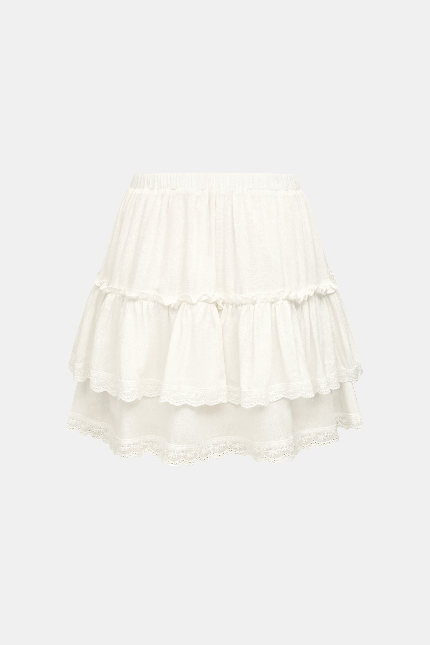 Lighthearted White Mini Skirt