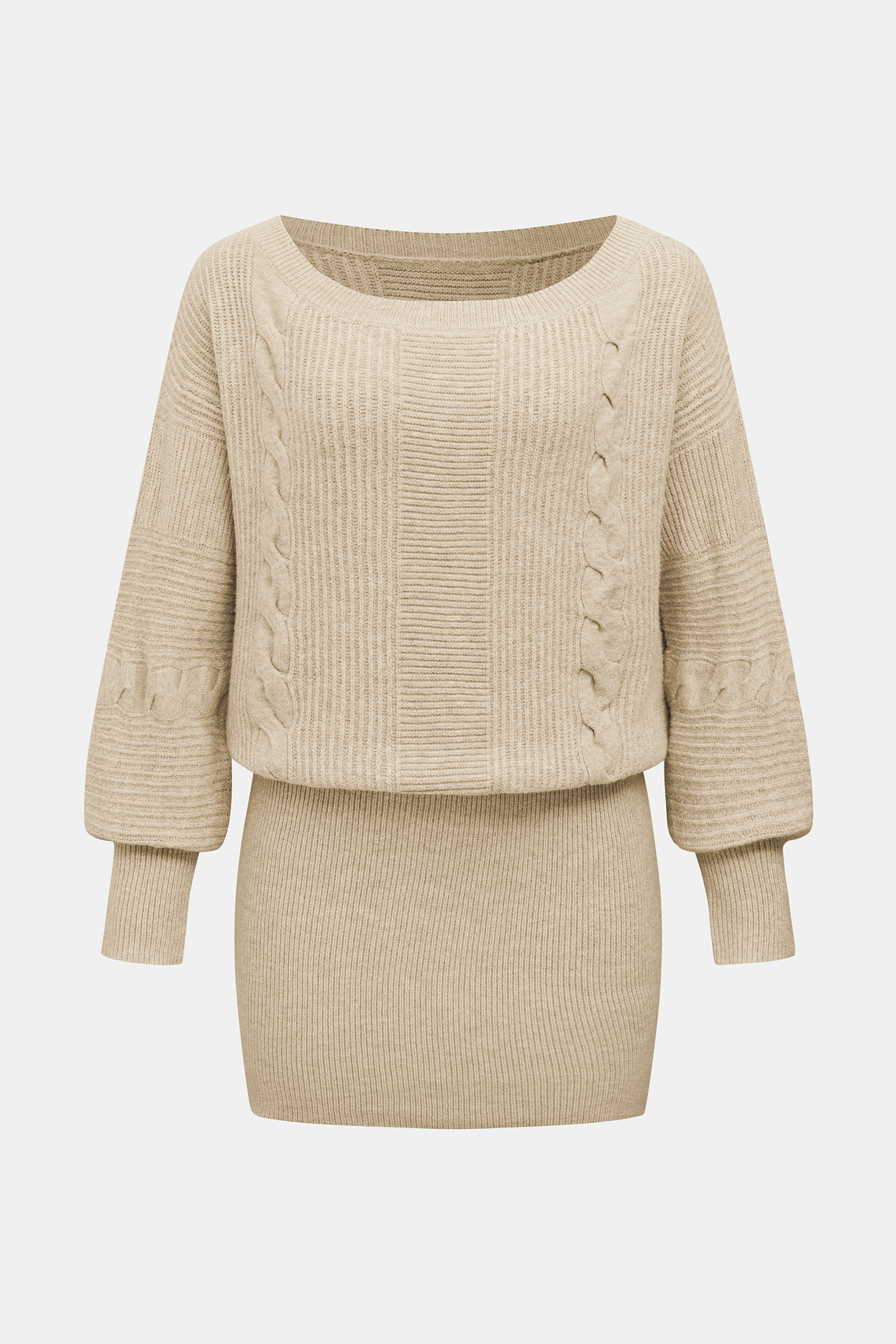 Abito mini maglione color kaki Simple Pleasures