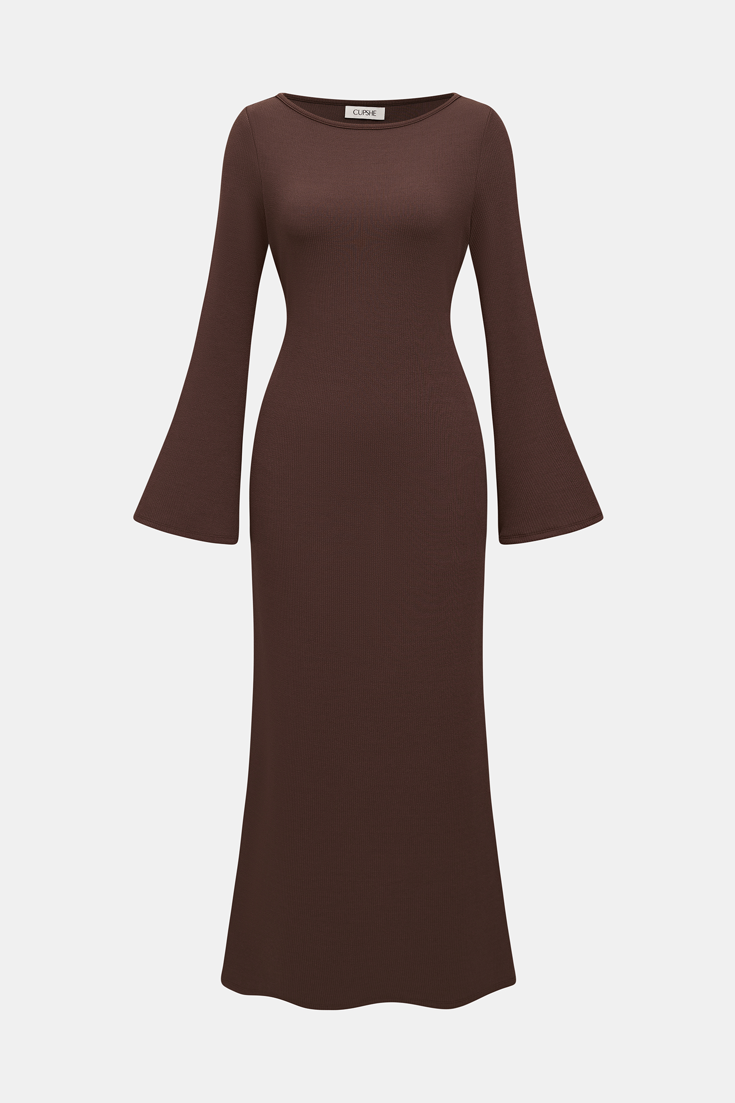Abito lungo marrone da ragazza it-girl