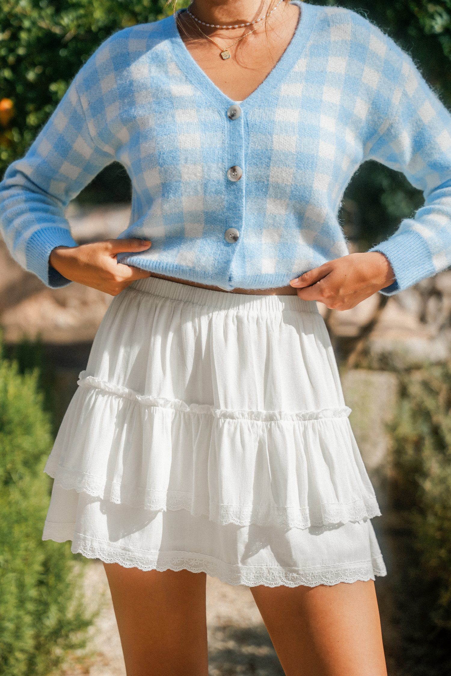 Lighthearted White Mini Skirt