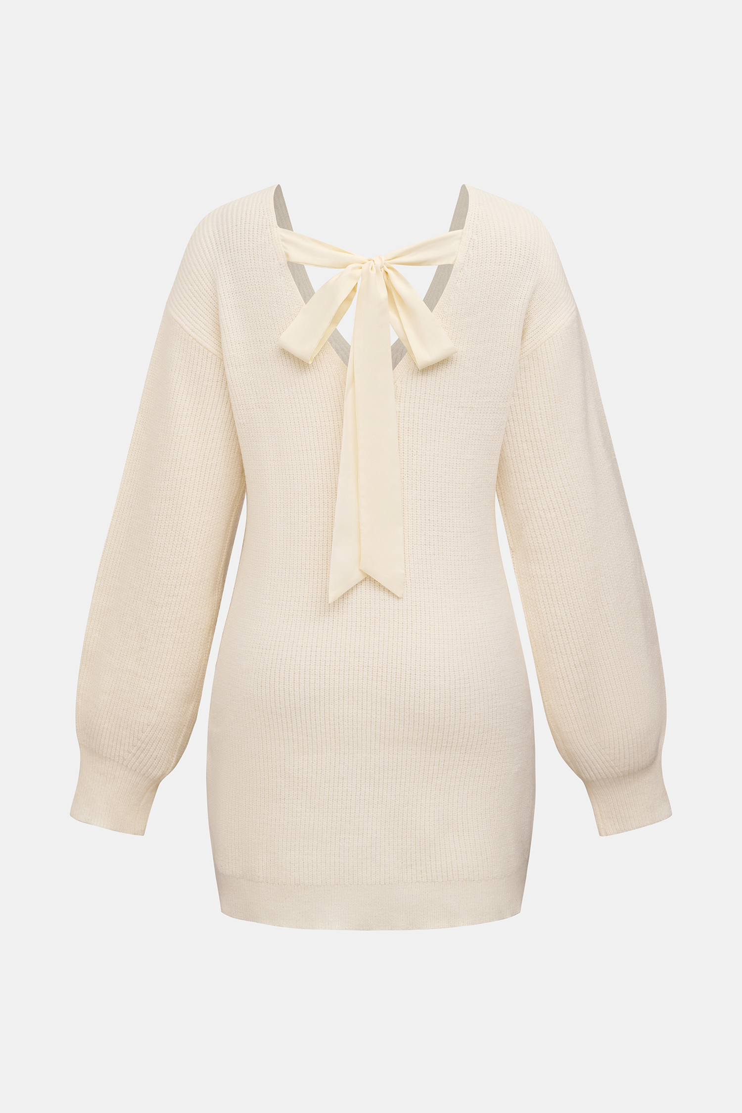 Accogliente mini abito maglione beige