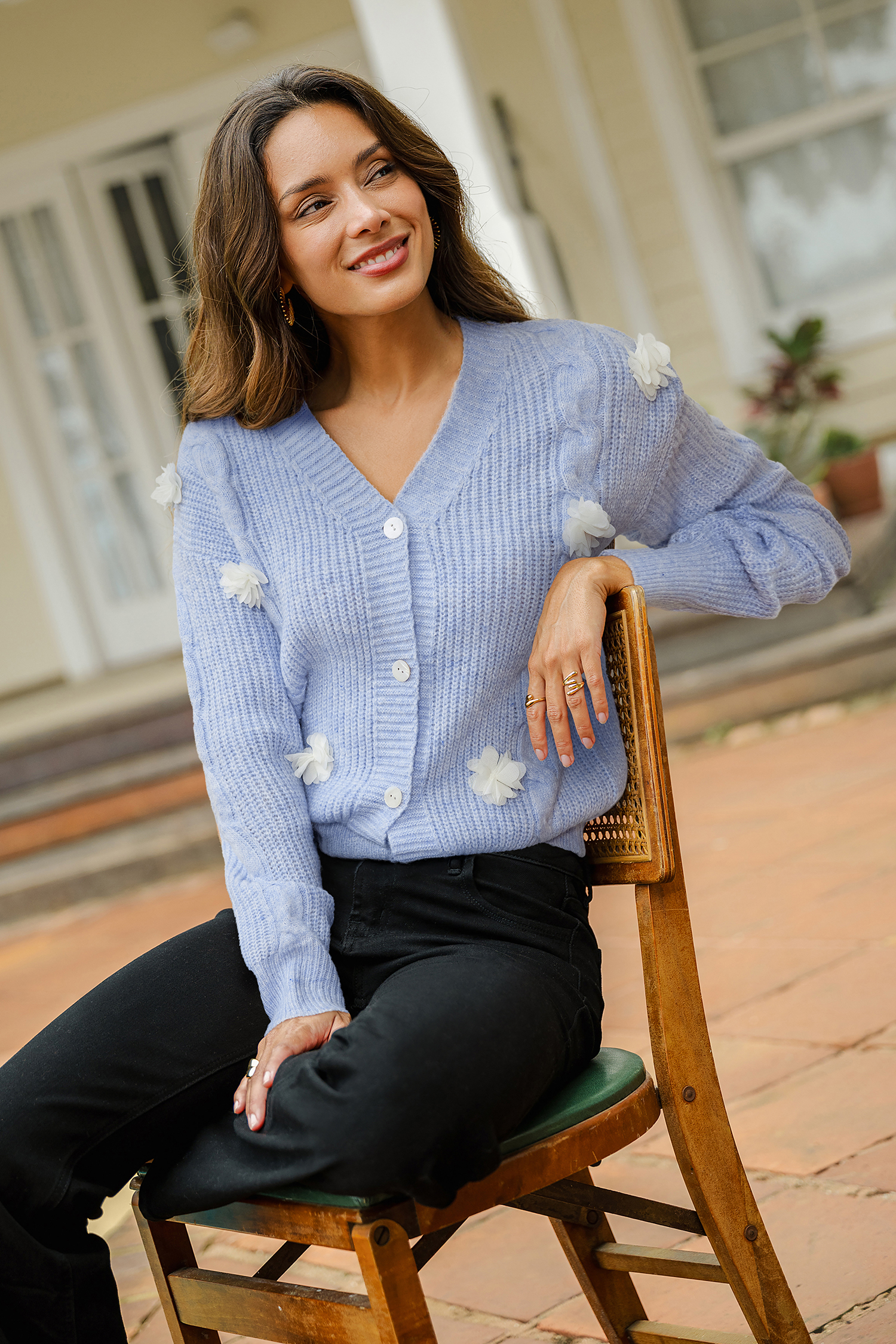 Picking Bluebells Floral Cardigan
