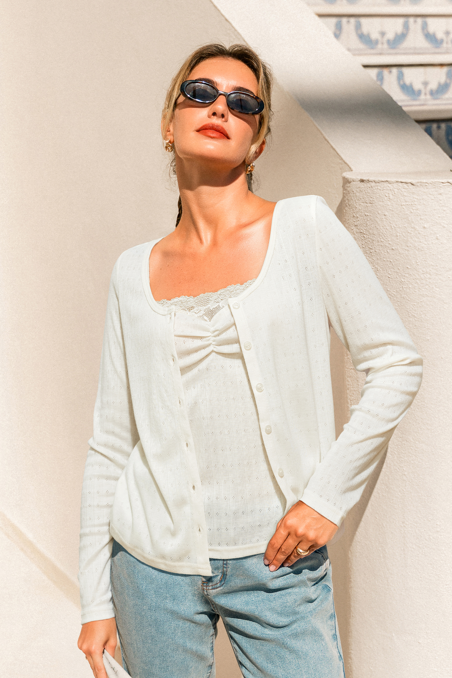Double the Fun Beige Top