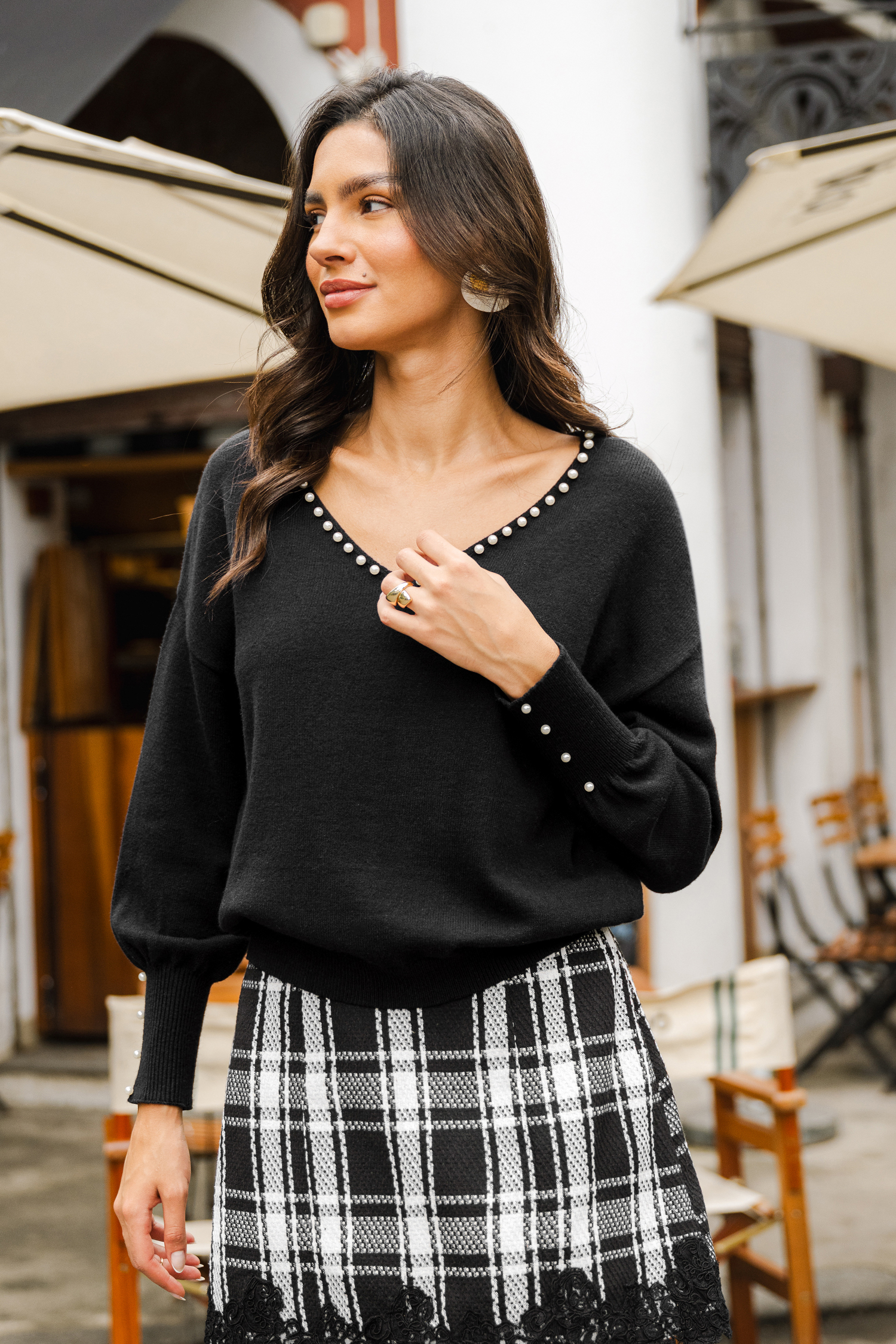Maglione nero Pearl Street