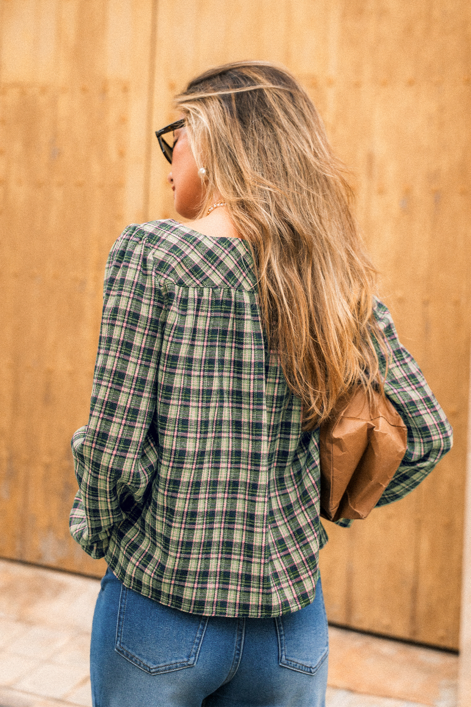 Grass Is Greener Plaid Top