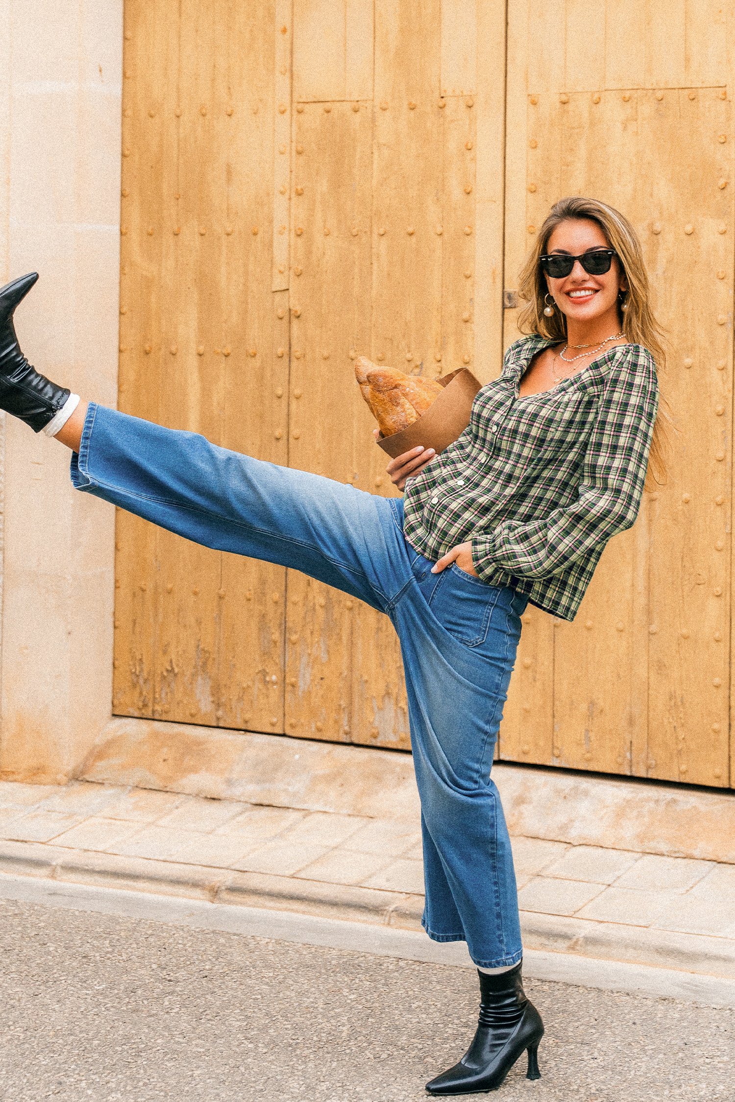 Grass Is Greener Plaid Top