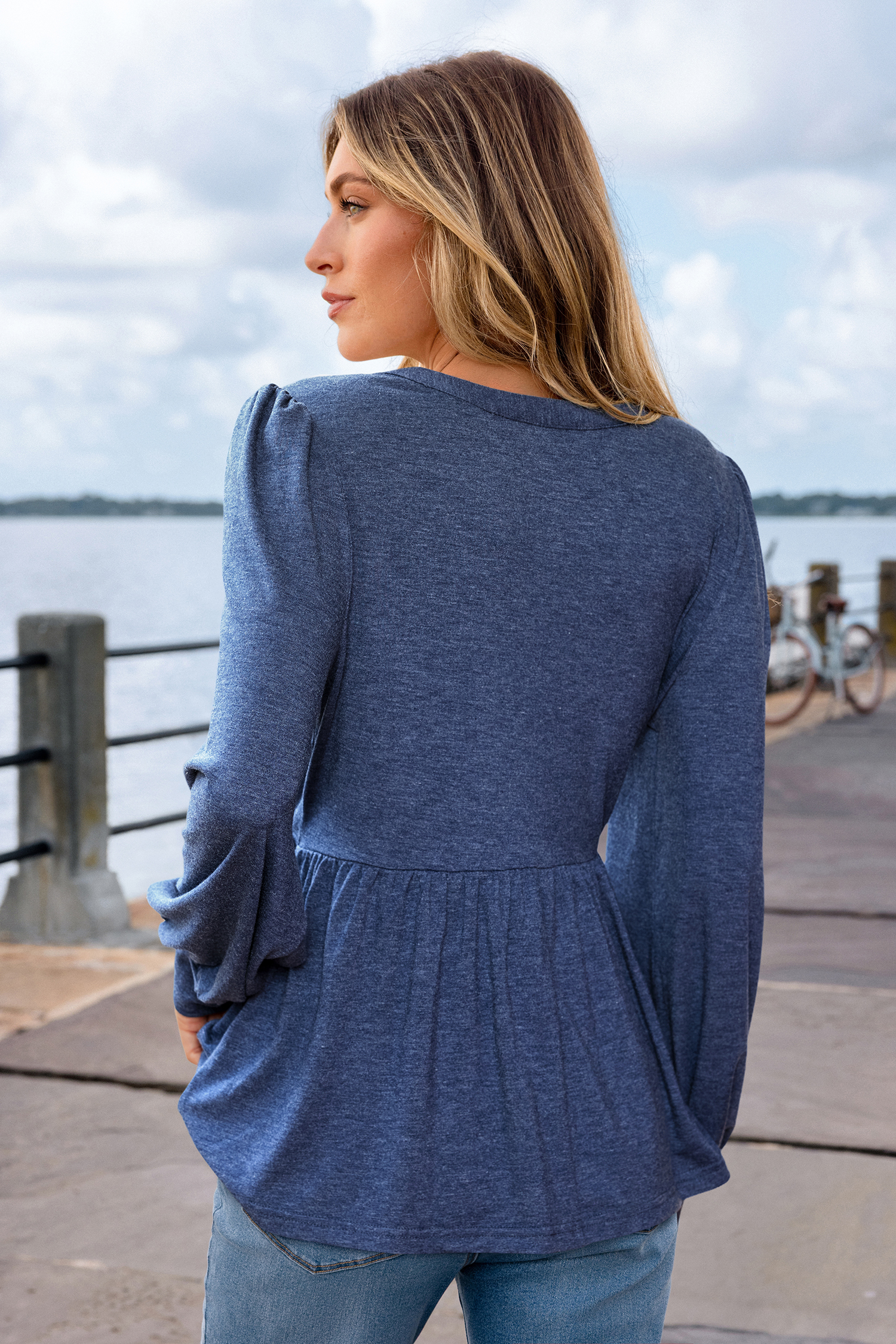 Stay Cozy Blue Top