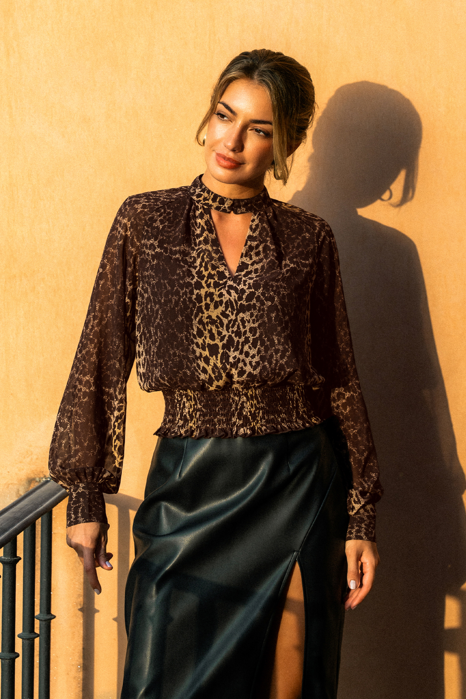 Full Volume Leopard Blouse