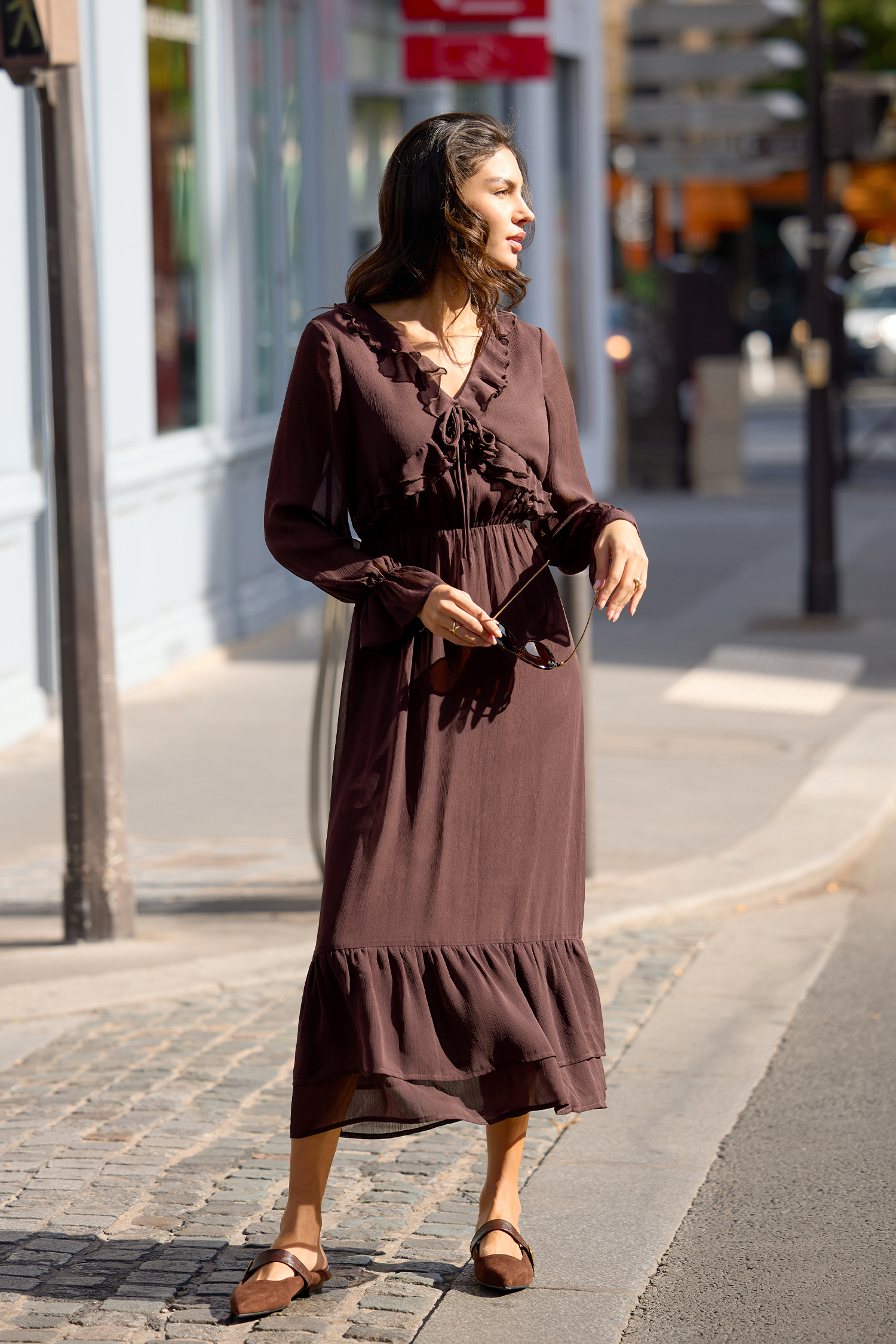Country Air Brown Maxi Dress