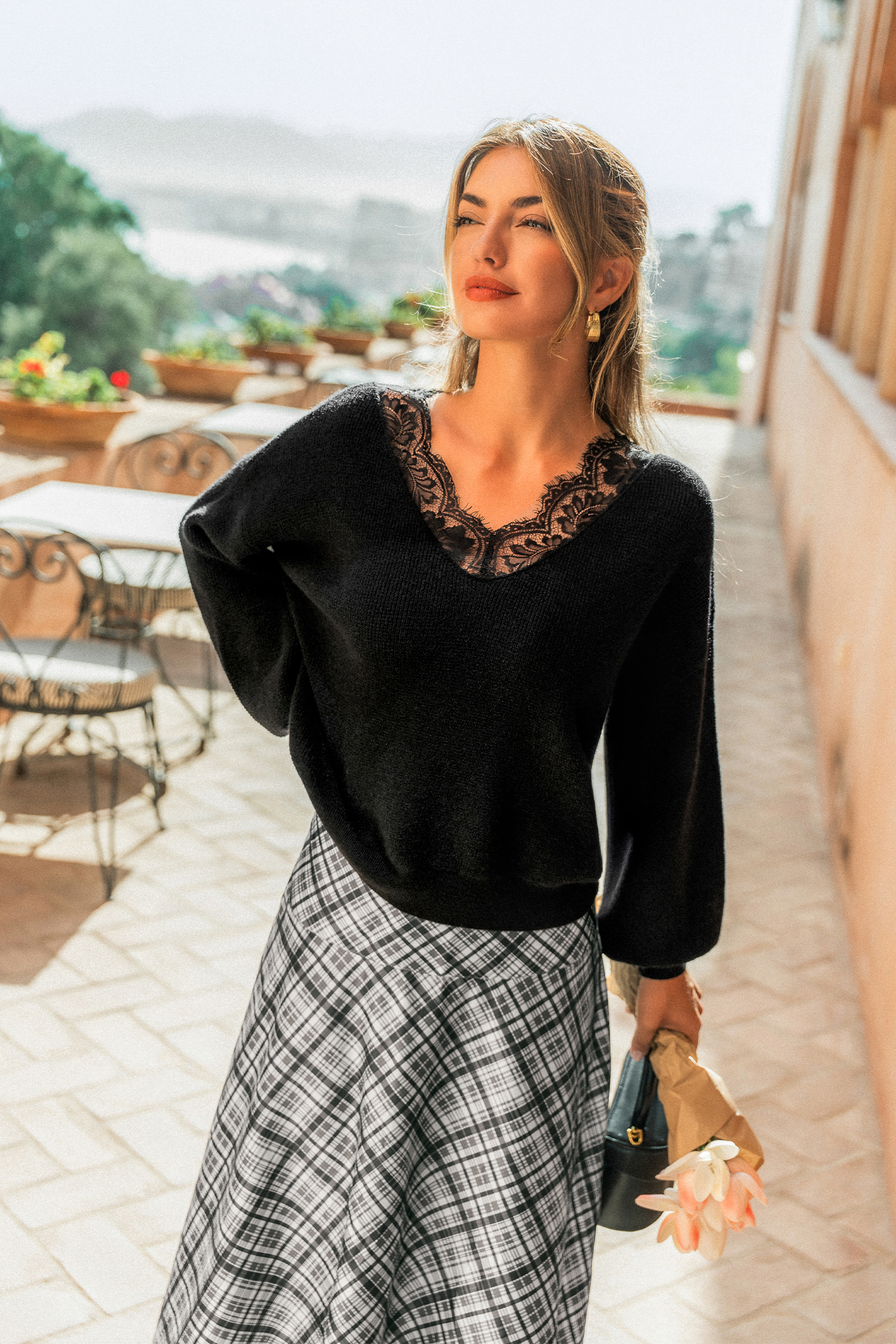 Handle With Care Black Sweater