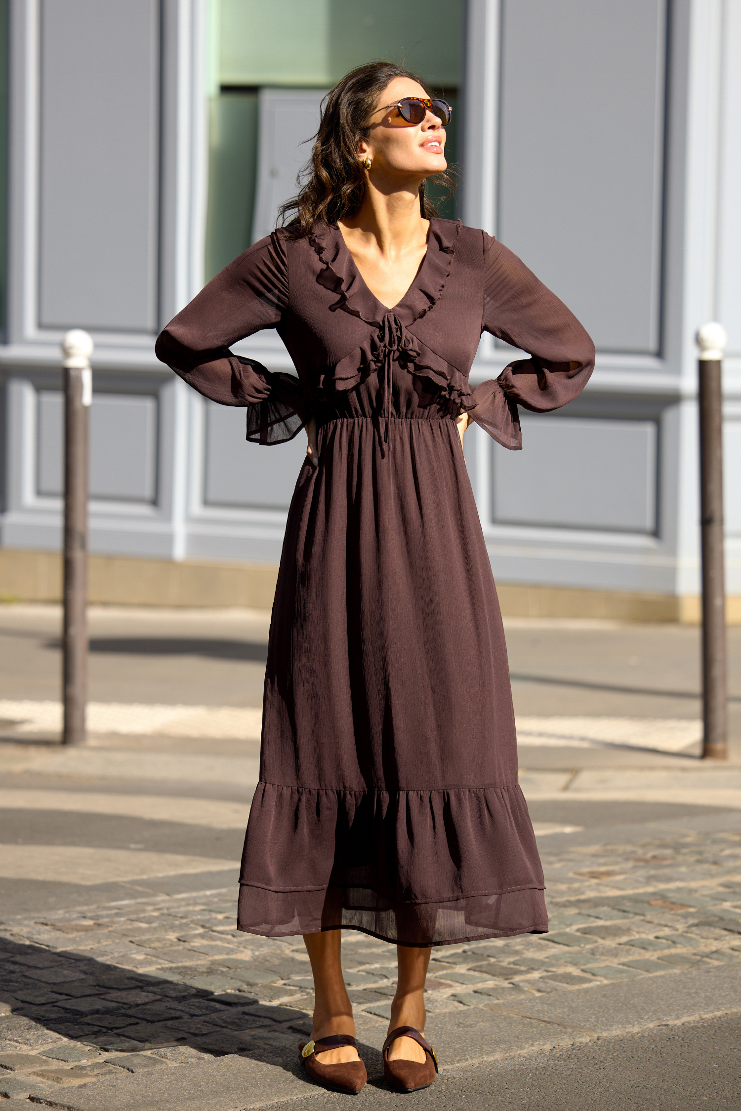 Country Air Brown Maxi Dress