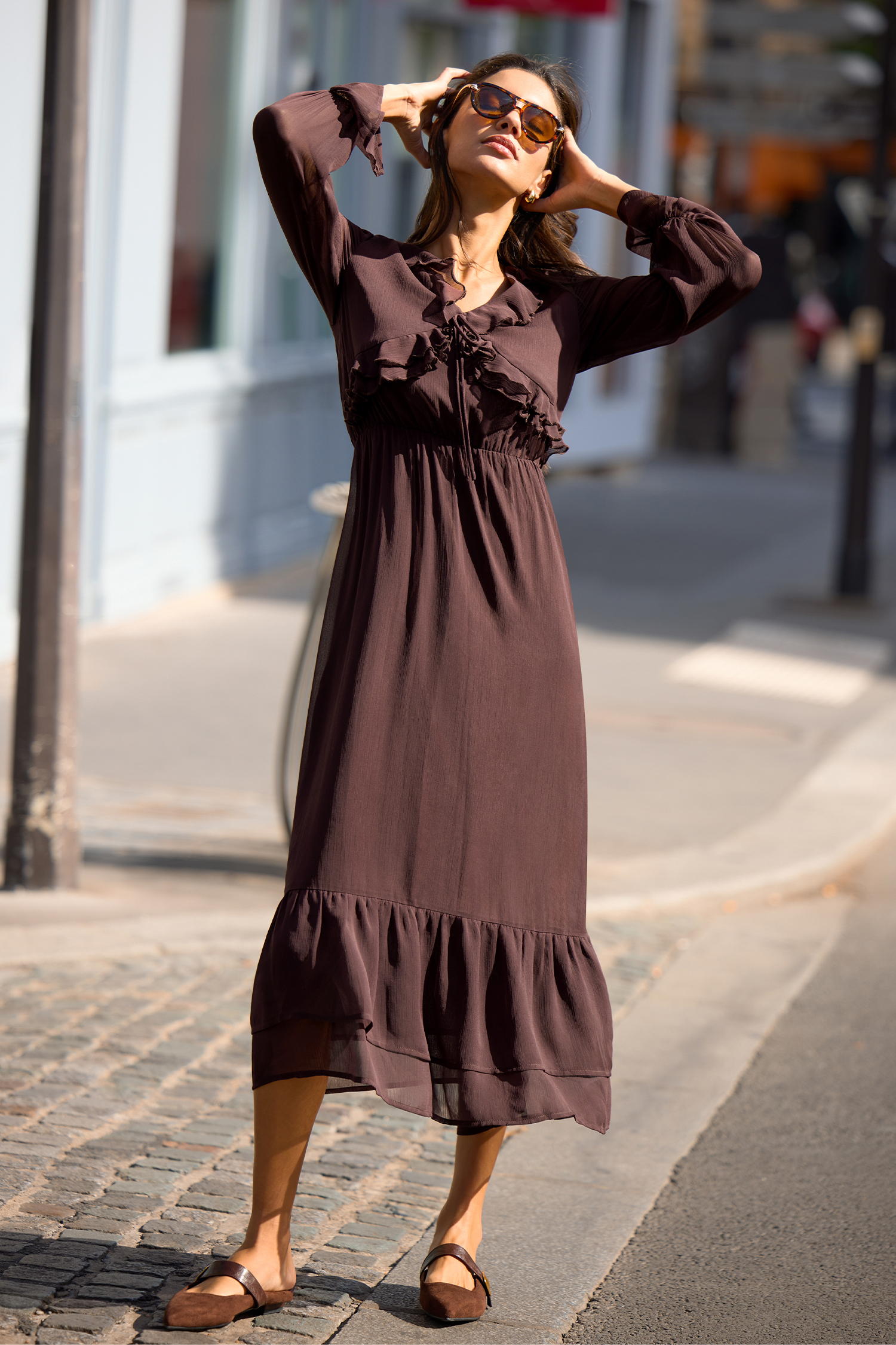 Country Air Brown Maxi Dress
