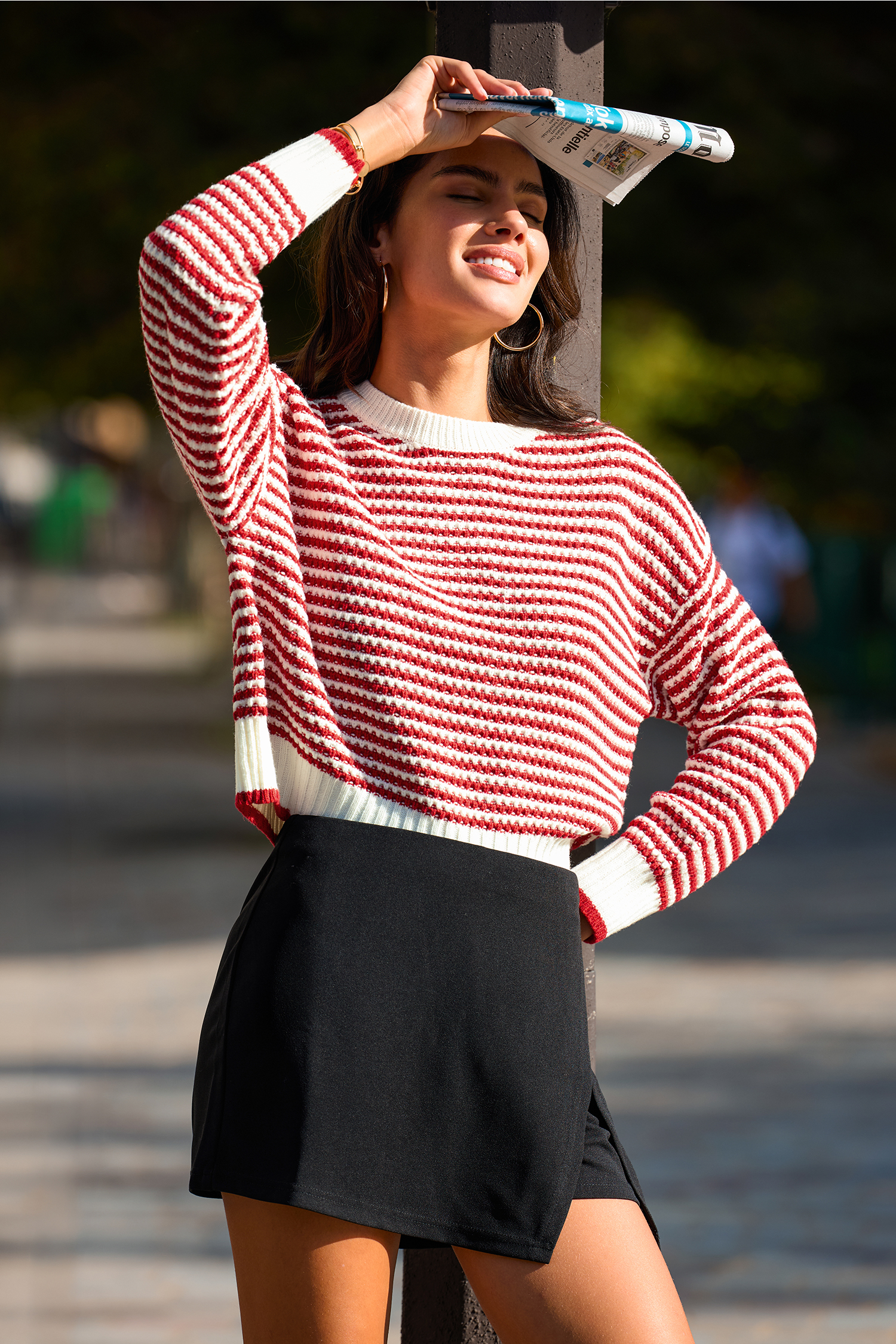Cross the Line Striped Sweater