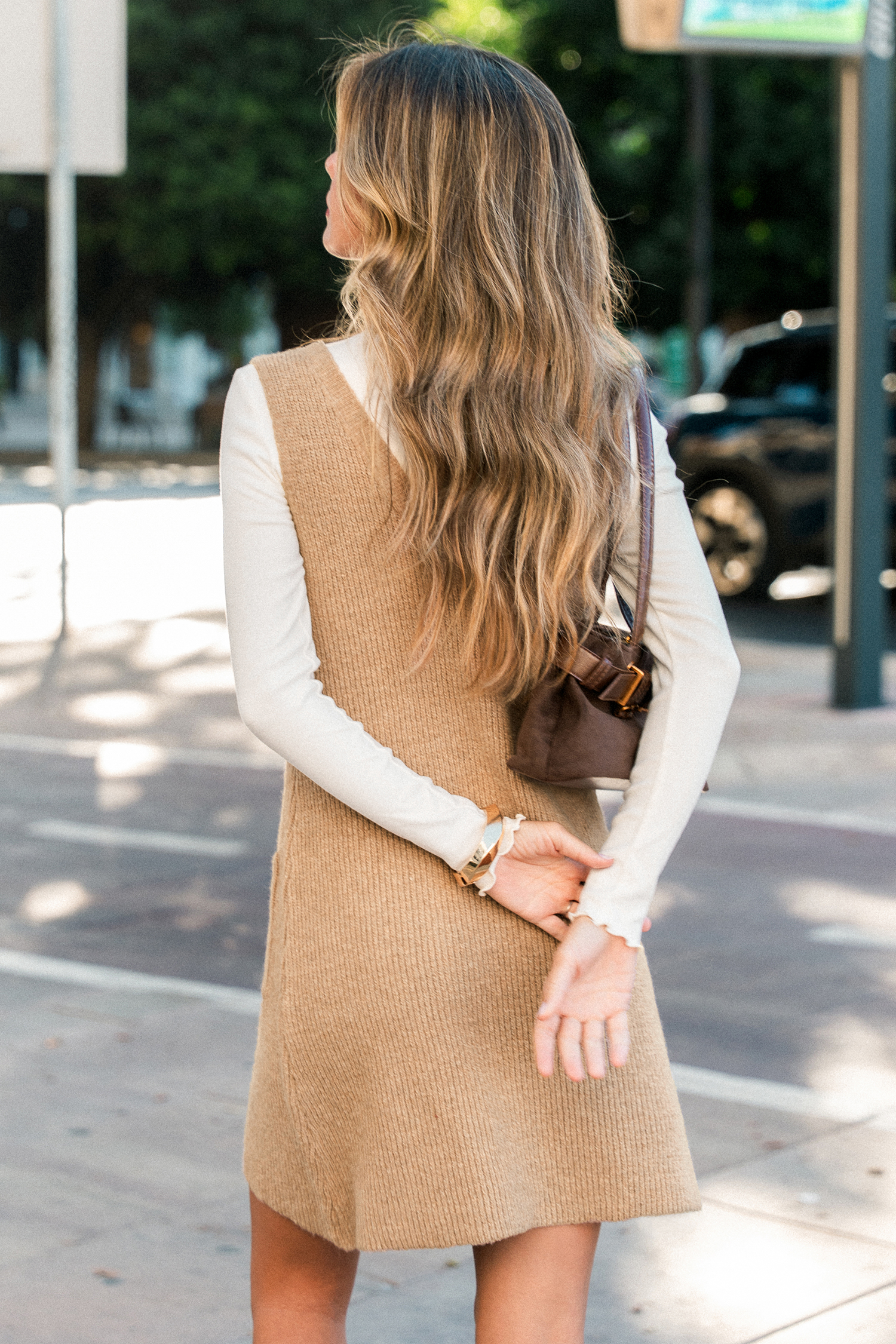 Light Touch Neutral Mini Sweater Dress