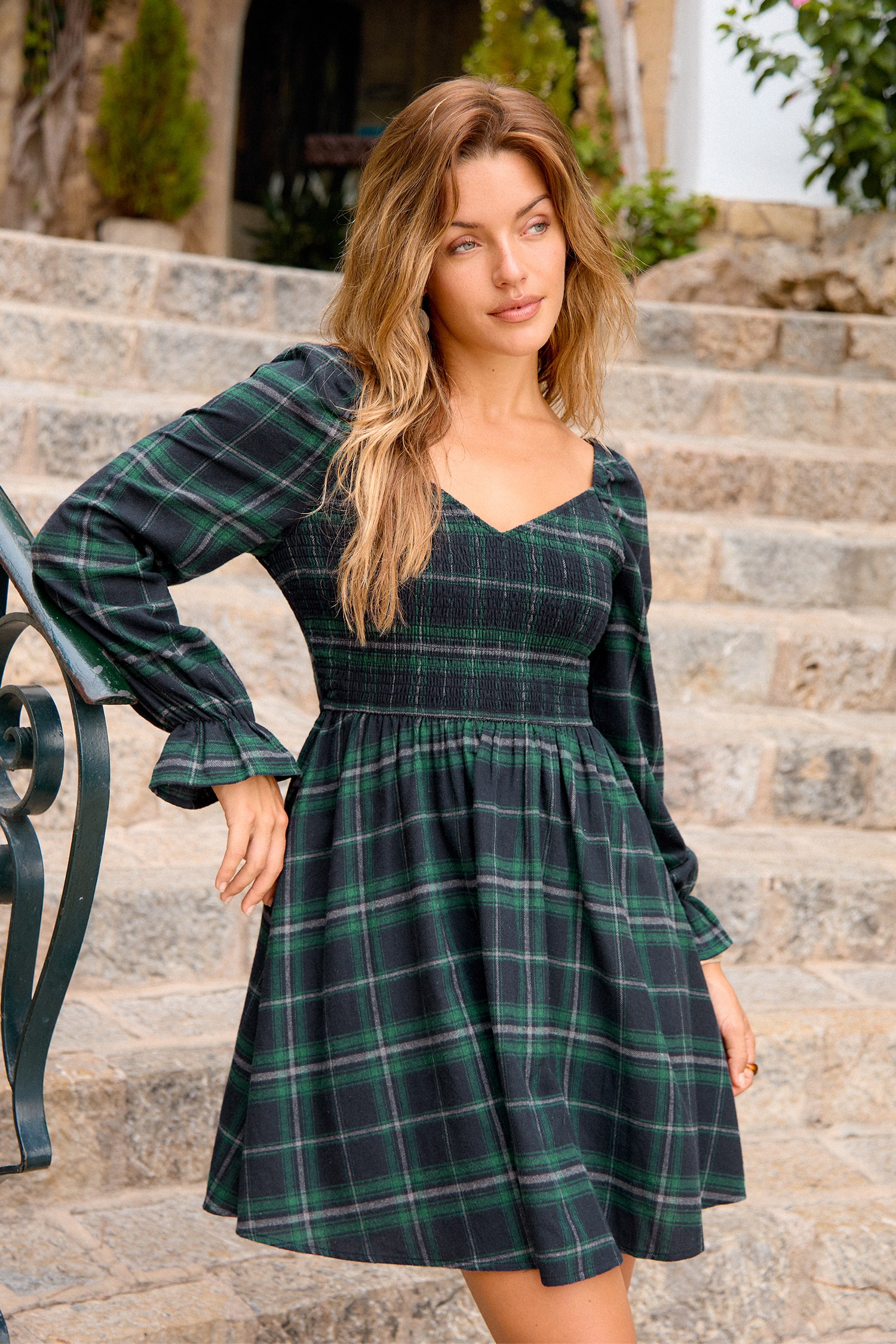 Worth Noting Plaid Mini Dress