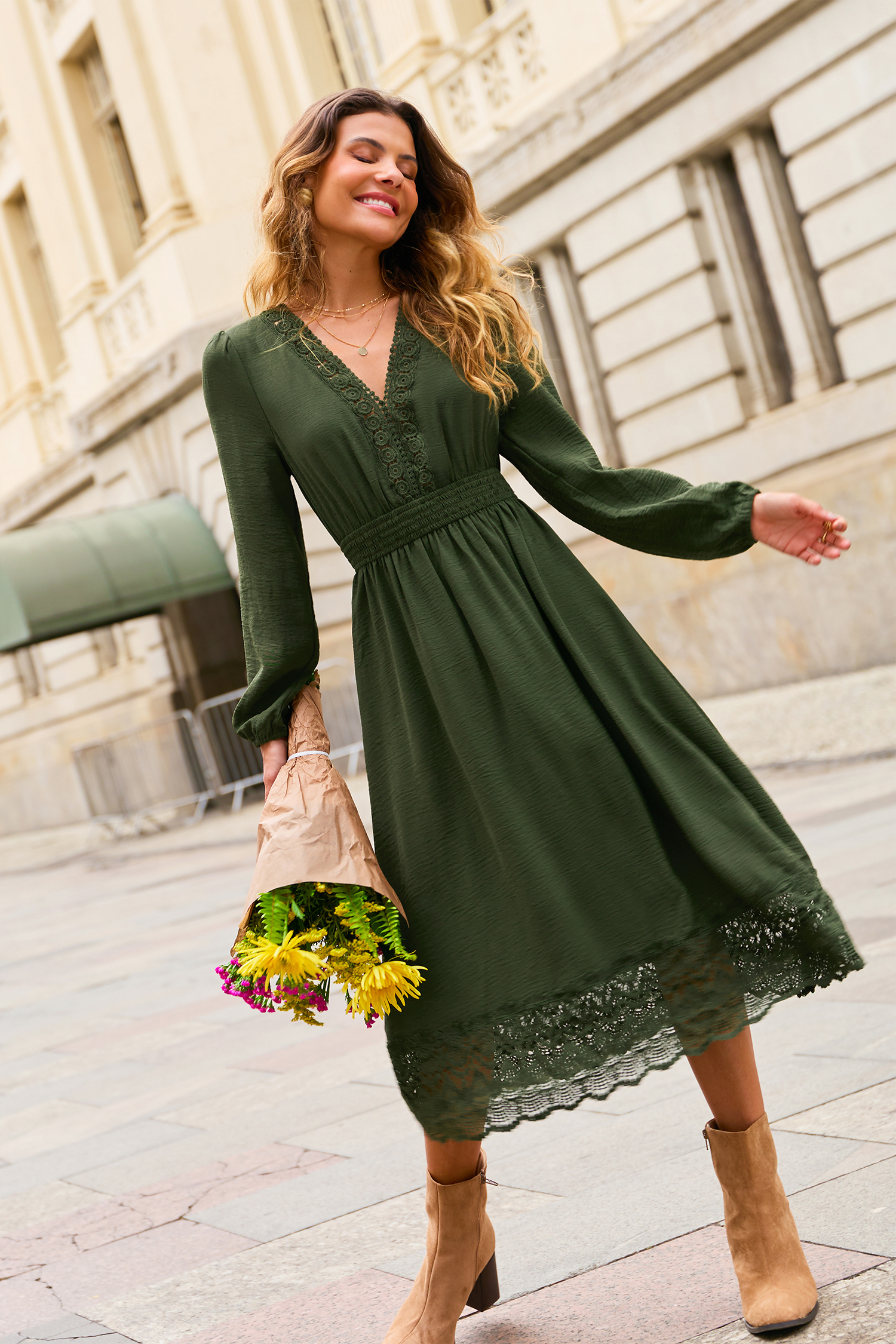 Wild Clover Green Maxi Dress