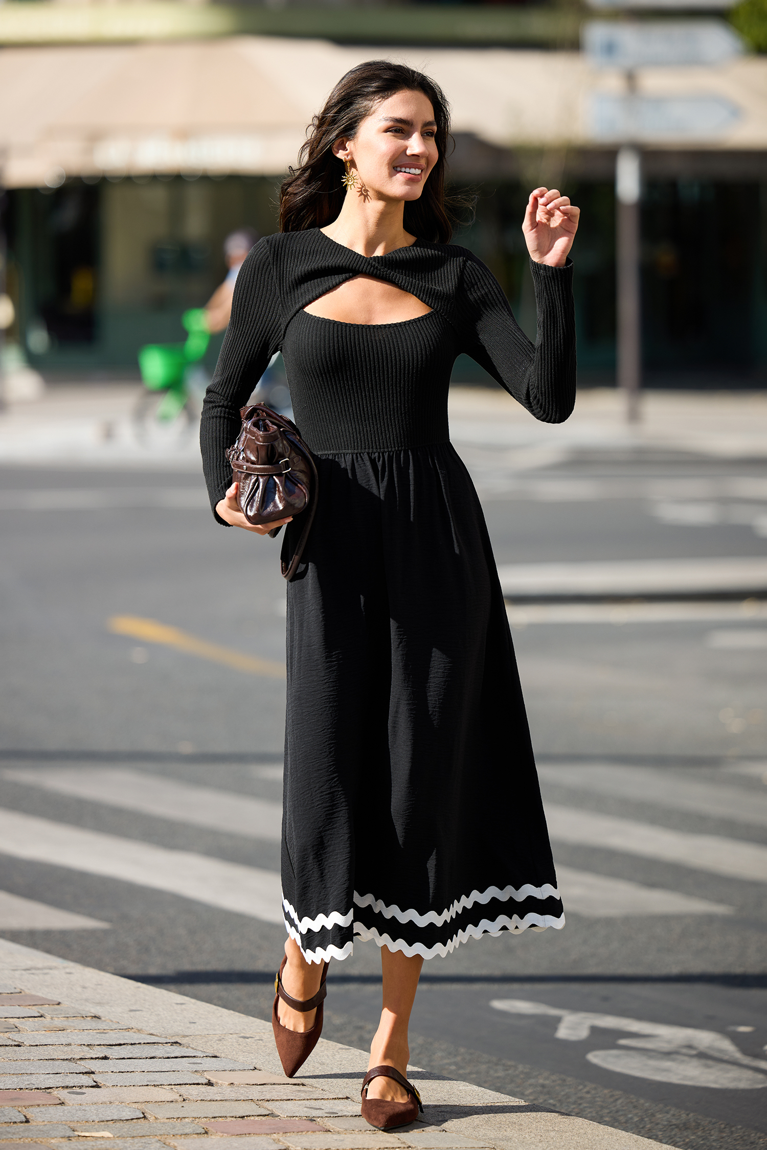 Night Sky Black Midi Dress