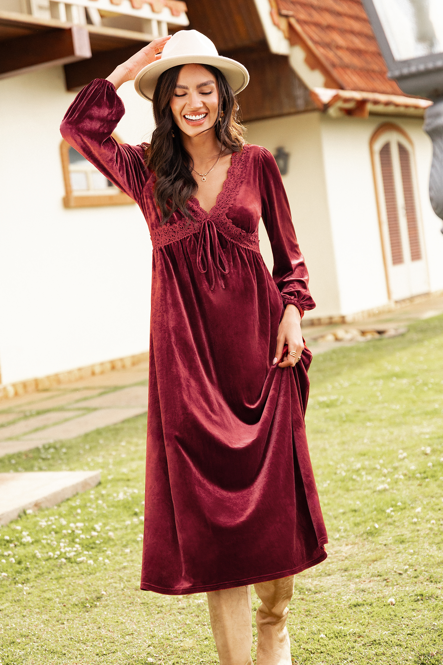 At First Glance Red Maxi Dress
