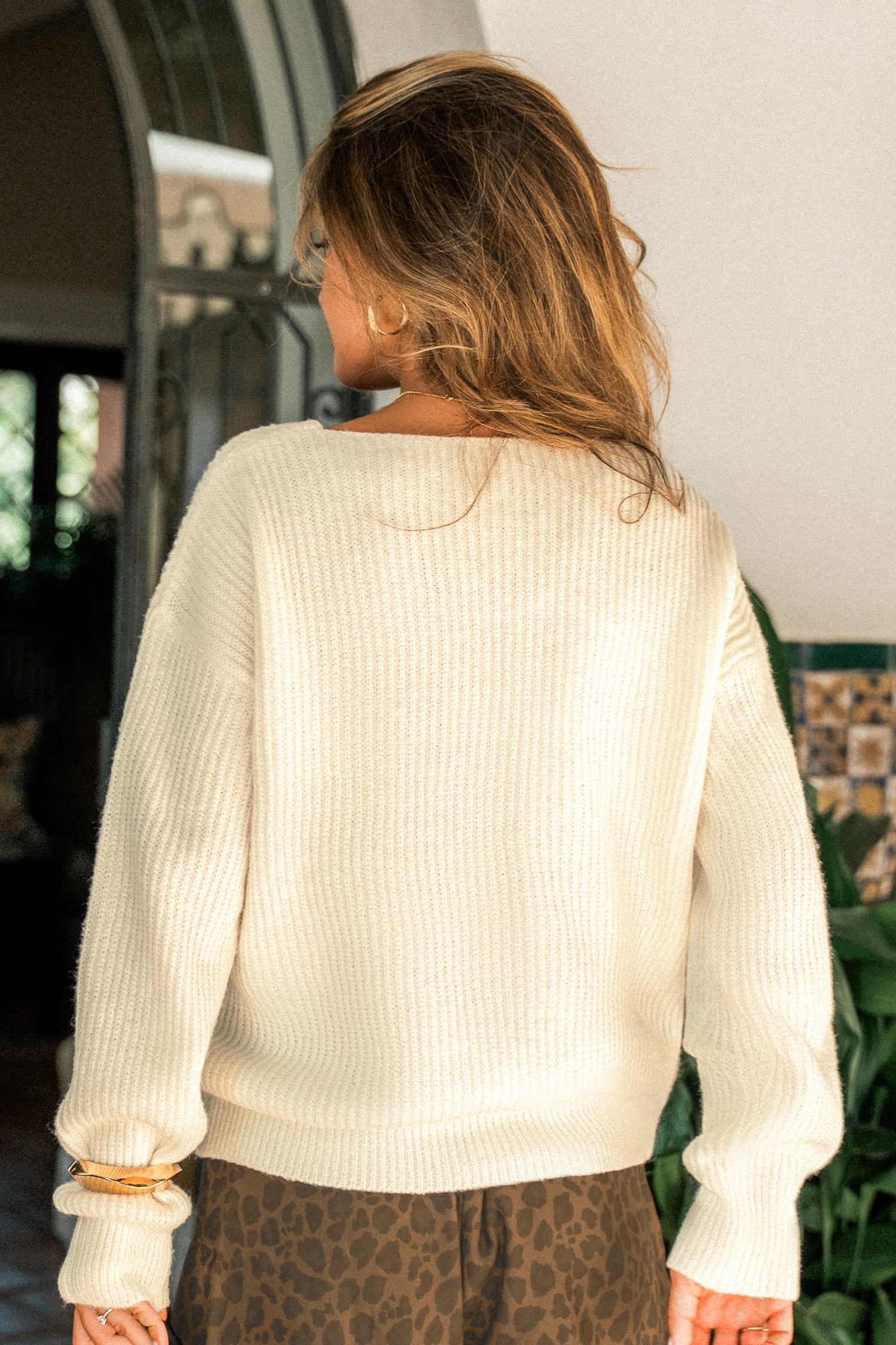 On My Time Beige Knit Top