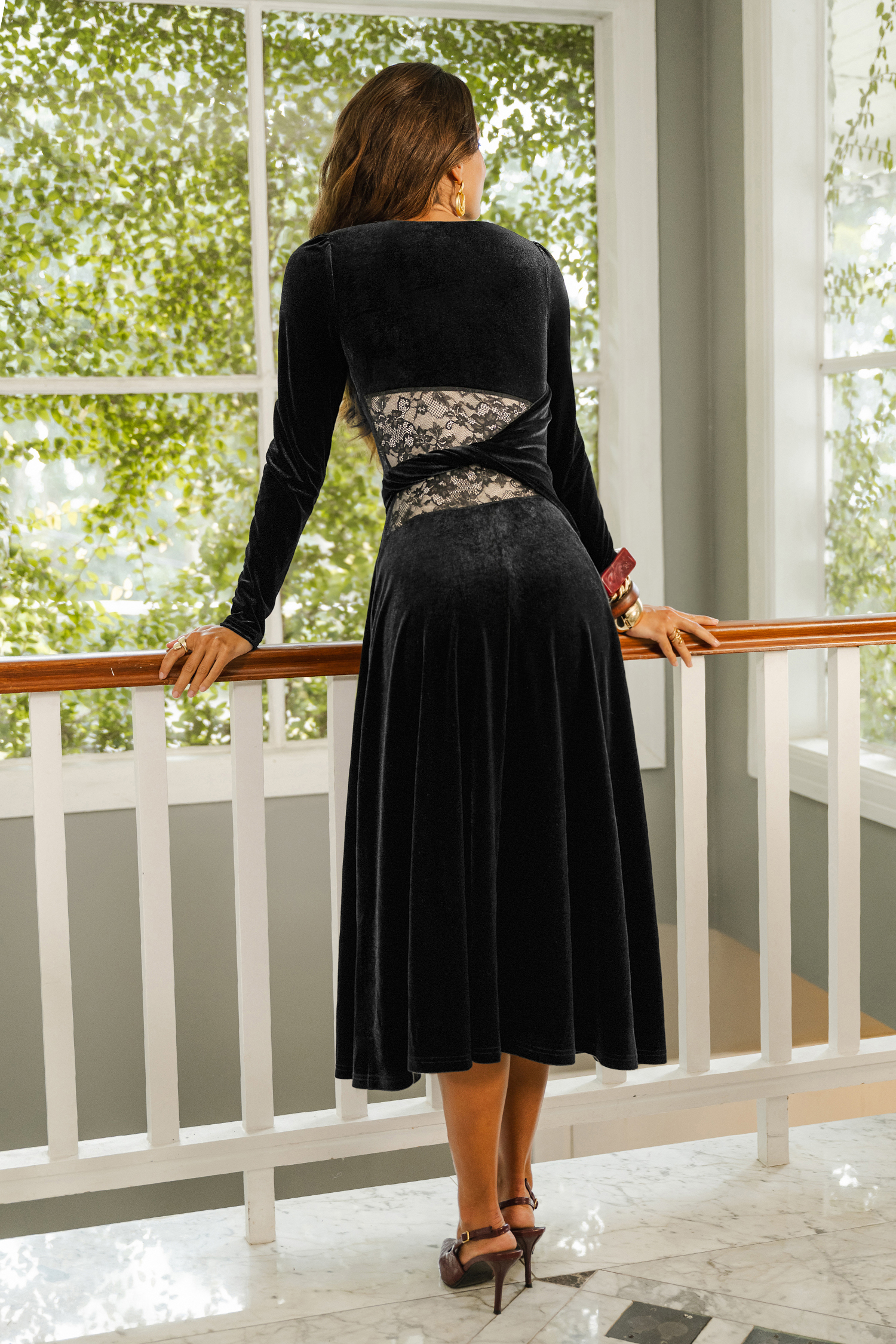 Nocturne Black Midi Dress