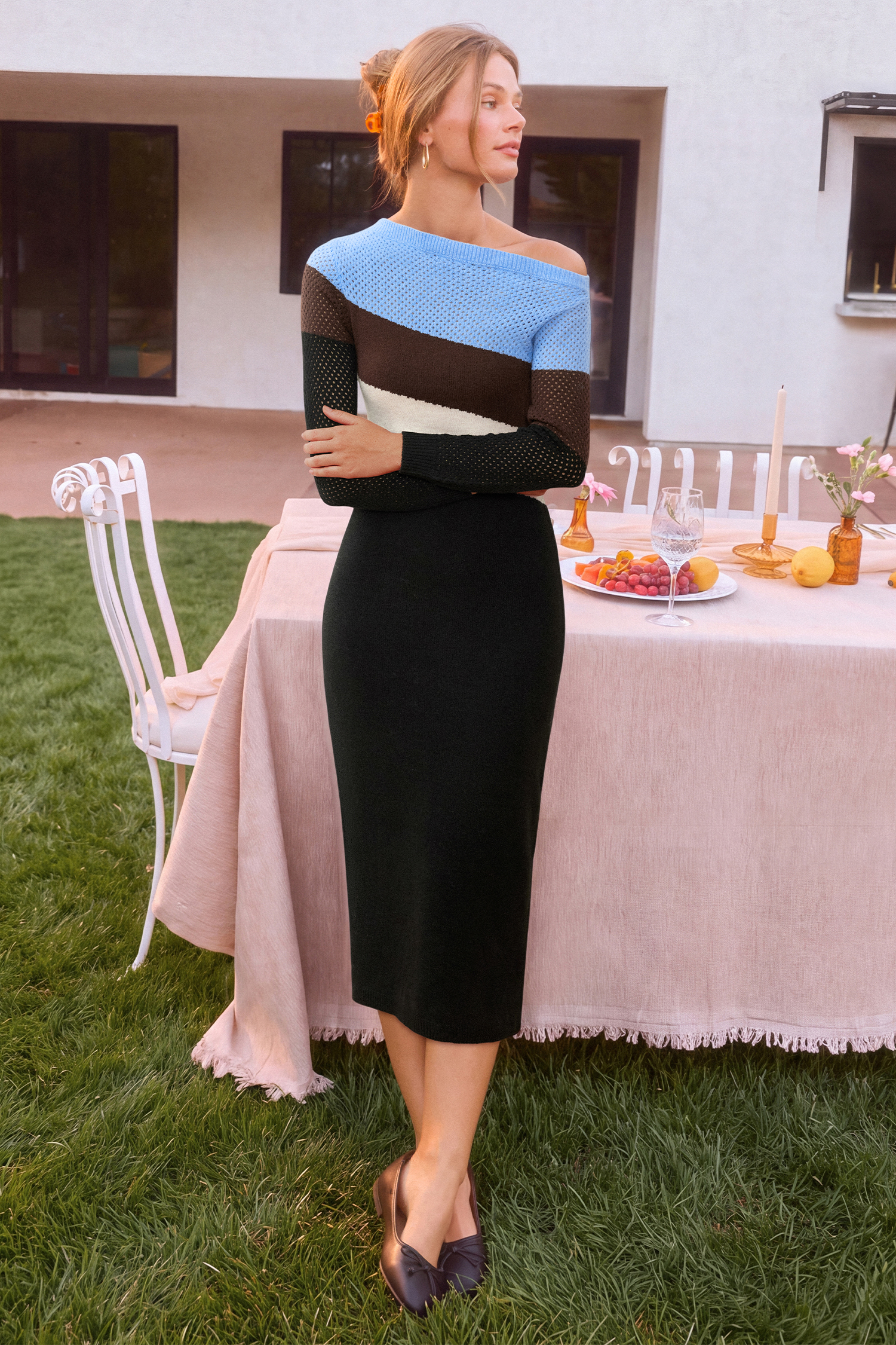 On the Horizon Striped Midi Dress