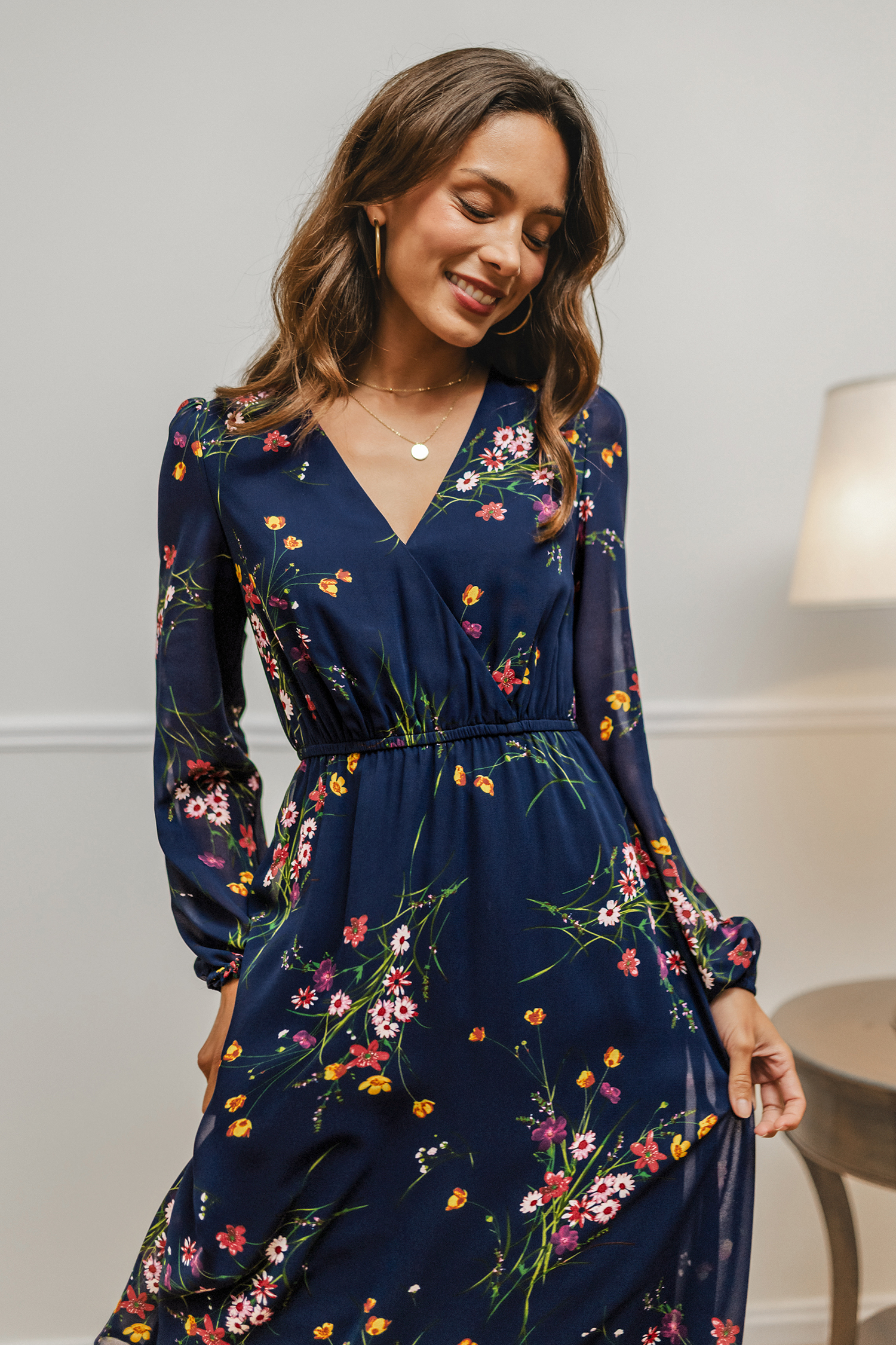 Born to Wander Floral Midi Dress
